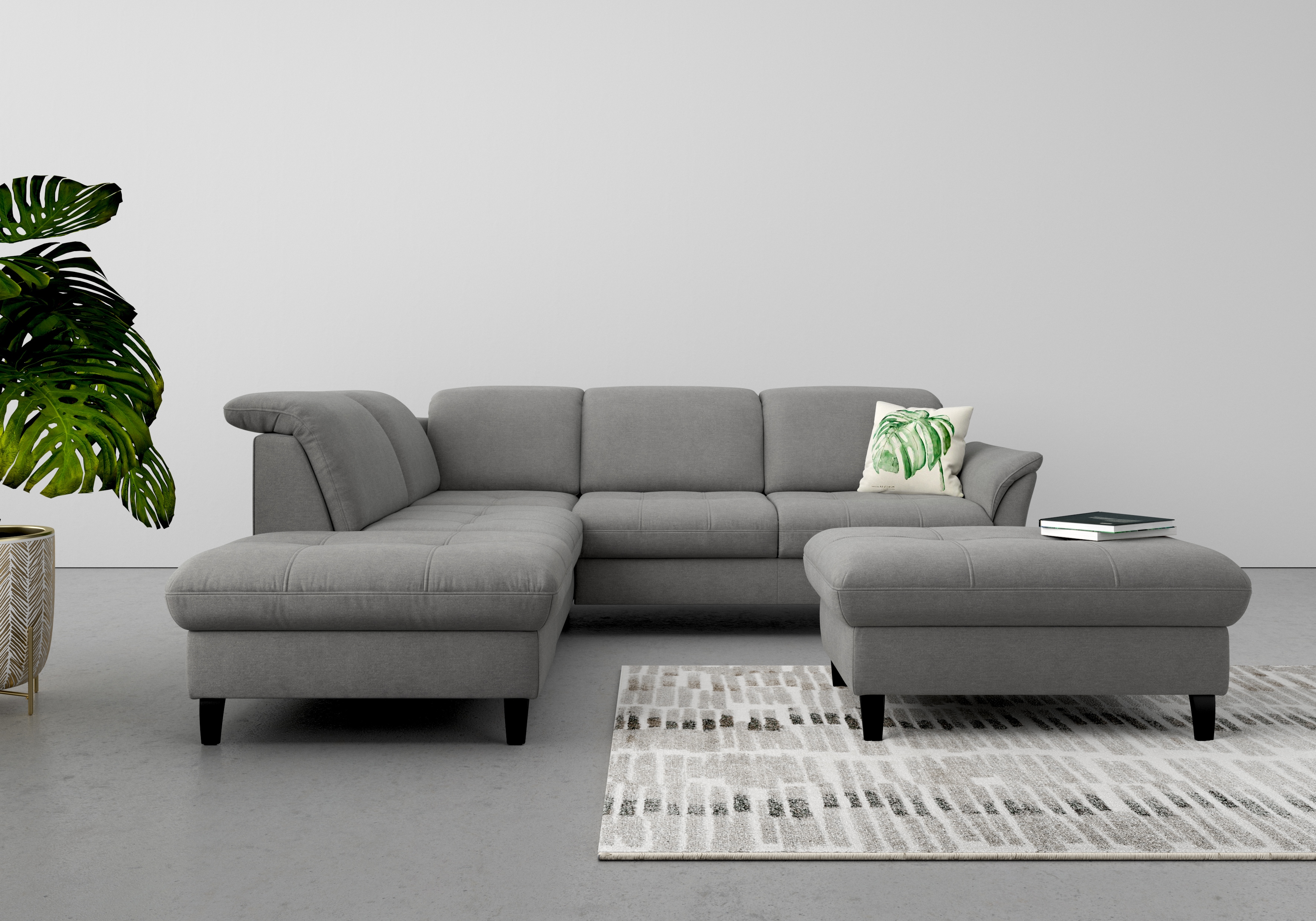 sit&more Ecksofa "Maggiore L-Form" wahlweise mit Kopfteilverstellung, Schlaffunktion und Stauraum