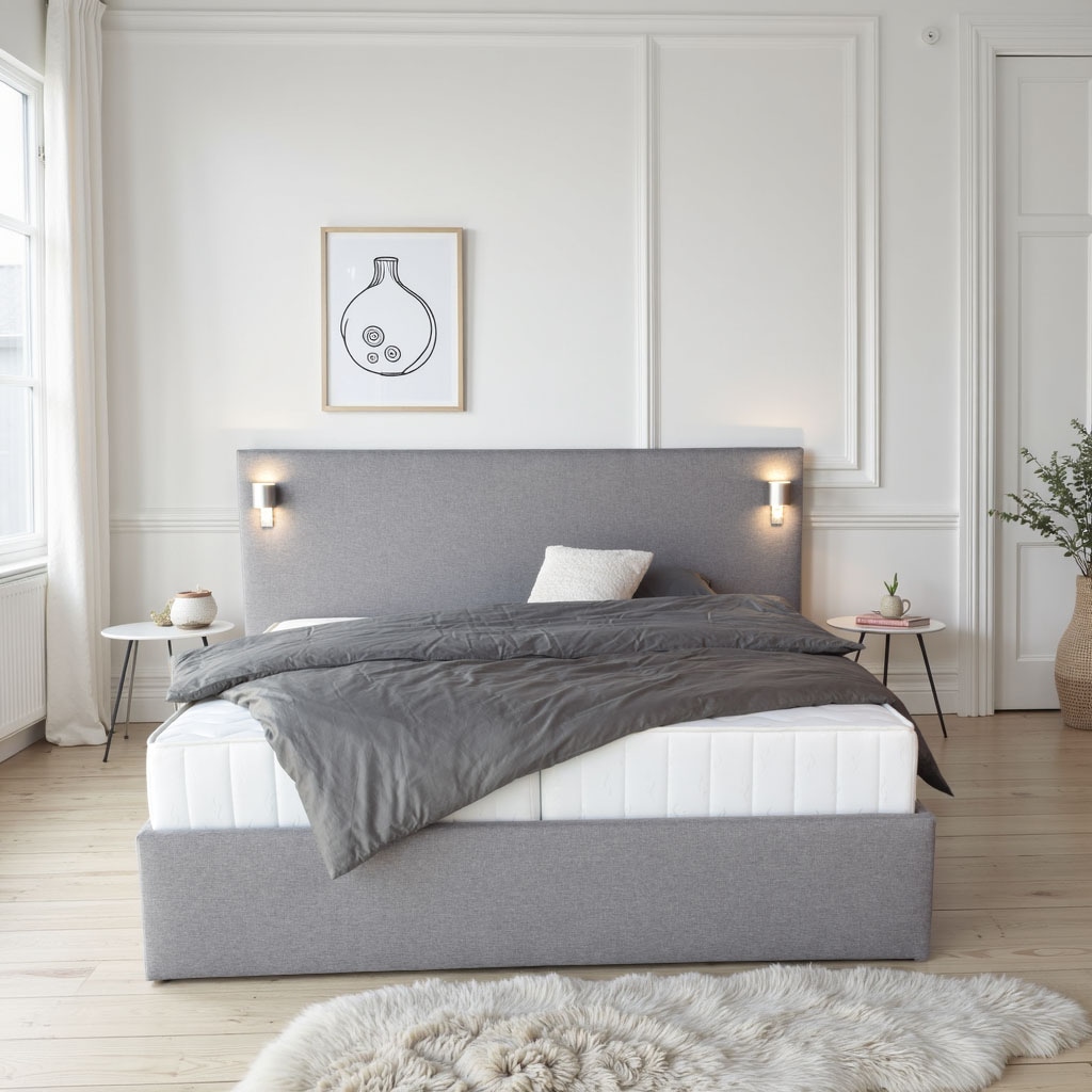 COLLECTION AB Polsterbett »Alcudia inkl. LED-Leuchten, erhältlich in der Breite 180x200cm« 3 Varianten: Rahmen, inkl. Lattenrost, Komplett-Set mit King-Matratze