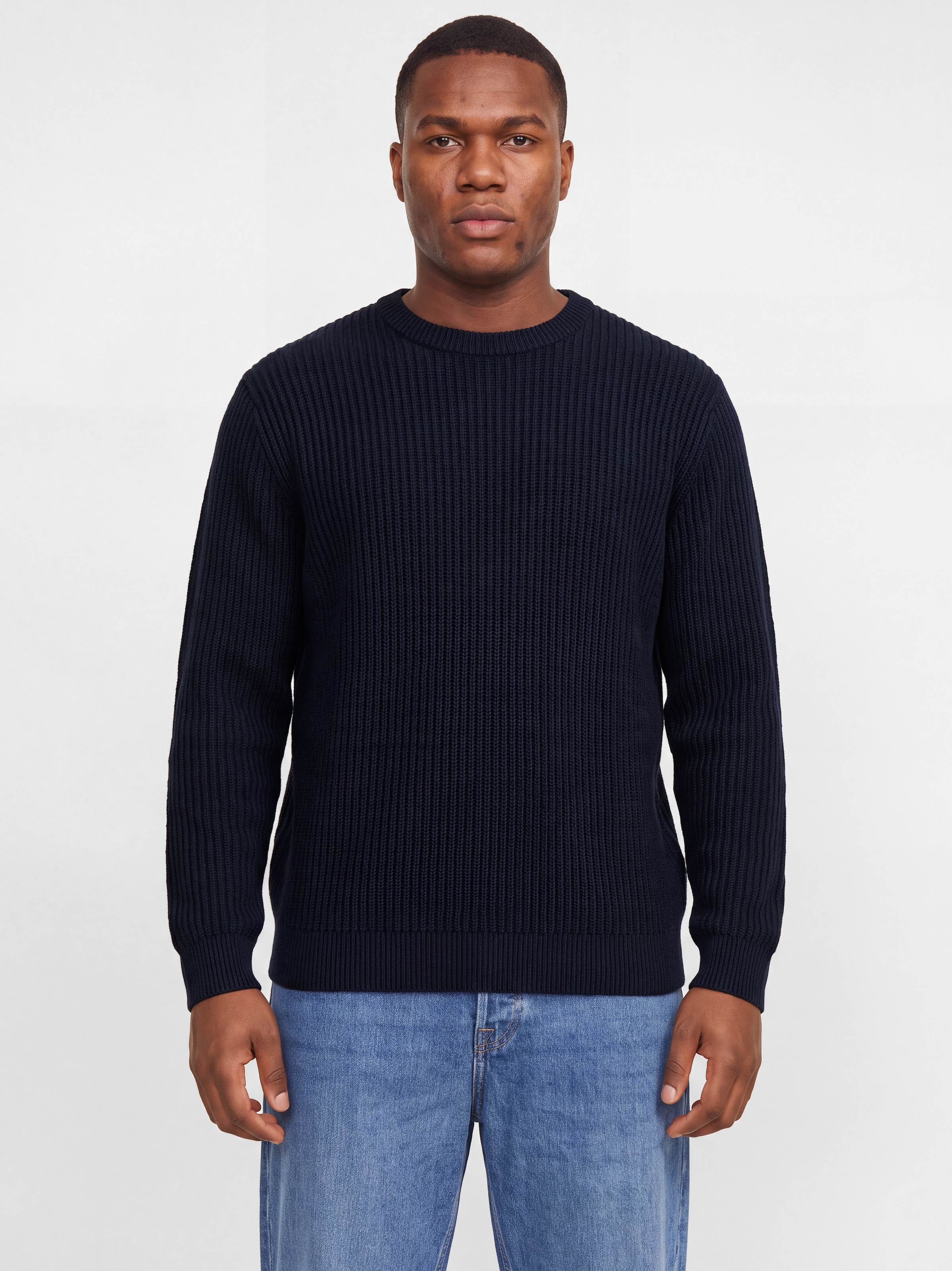 Jack & Jones PlusSize Rundhalspullover »JJSAGE KNIT CREW NECK PLS« Materialmix, locker geschnitten
