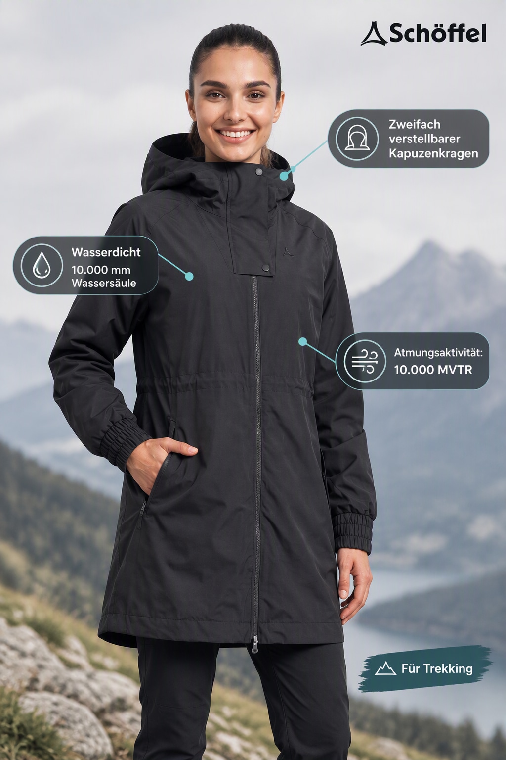 Schöffel Parka »Parka Style Bohorok WMS« Oversize-Passform mit Raglanärmeln, Taillenzug