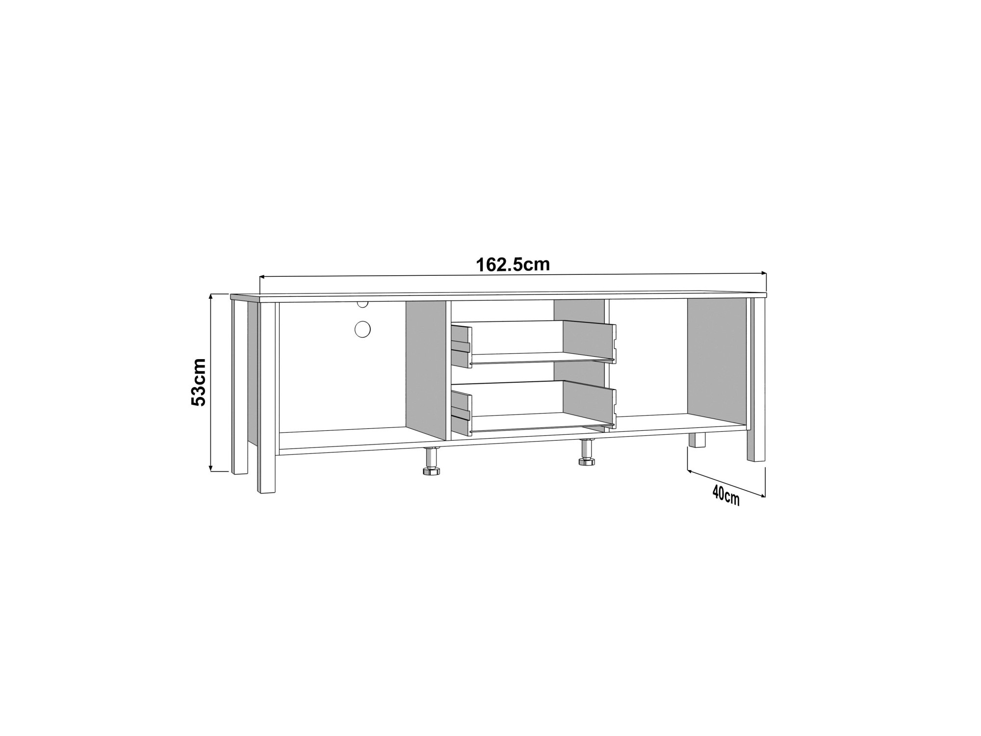 Home affaire Lowboard »BEDFORD, TV-Board, TV-Kommode, TV-Schrank, TV-Unterschrank, TV-Möbel« MDF-Profil 2D ummantelt, Hotstamping