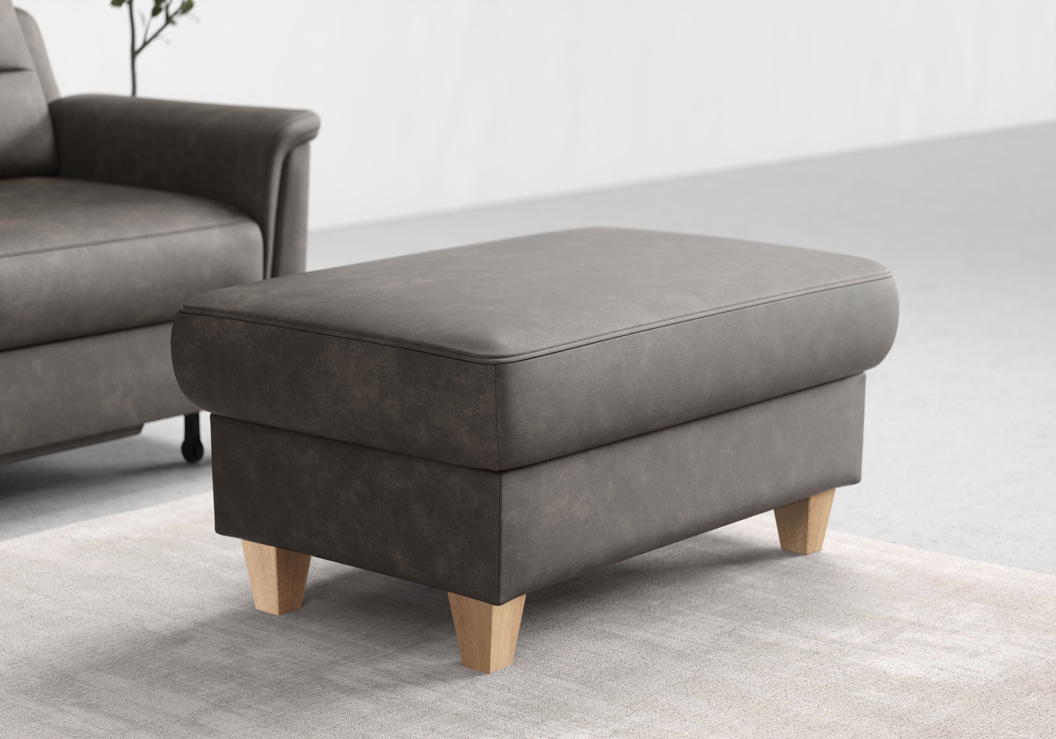 sit&more Stauraumhocker "Farö" mit Stauraum und Federkern und naturfarbenen Füßen