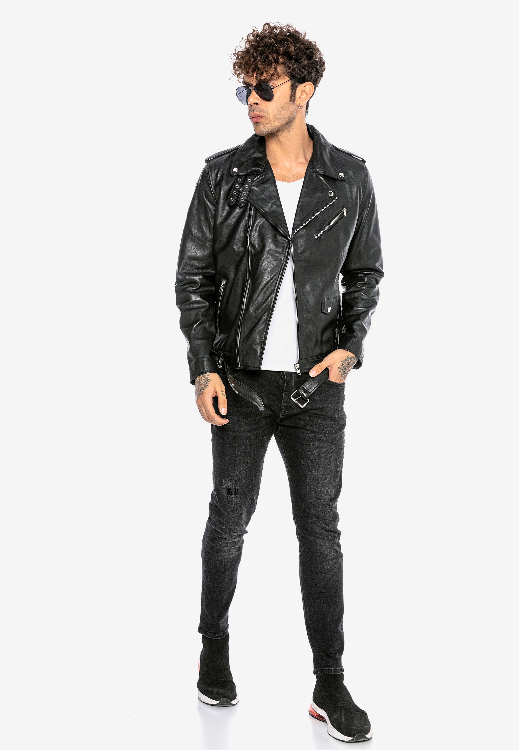 RedBridge Lederjacke »Richardson«, im rockigen Biker-Look