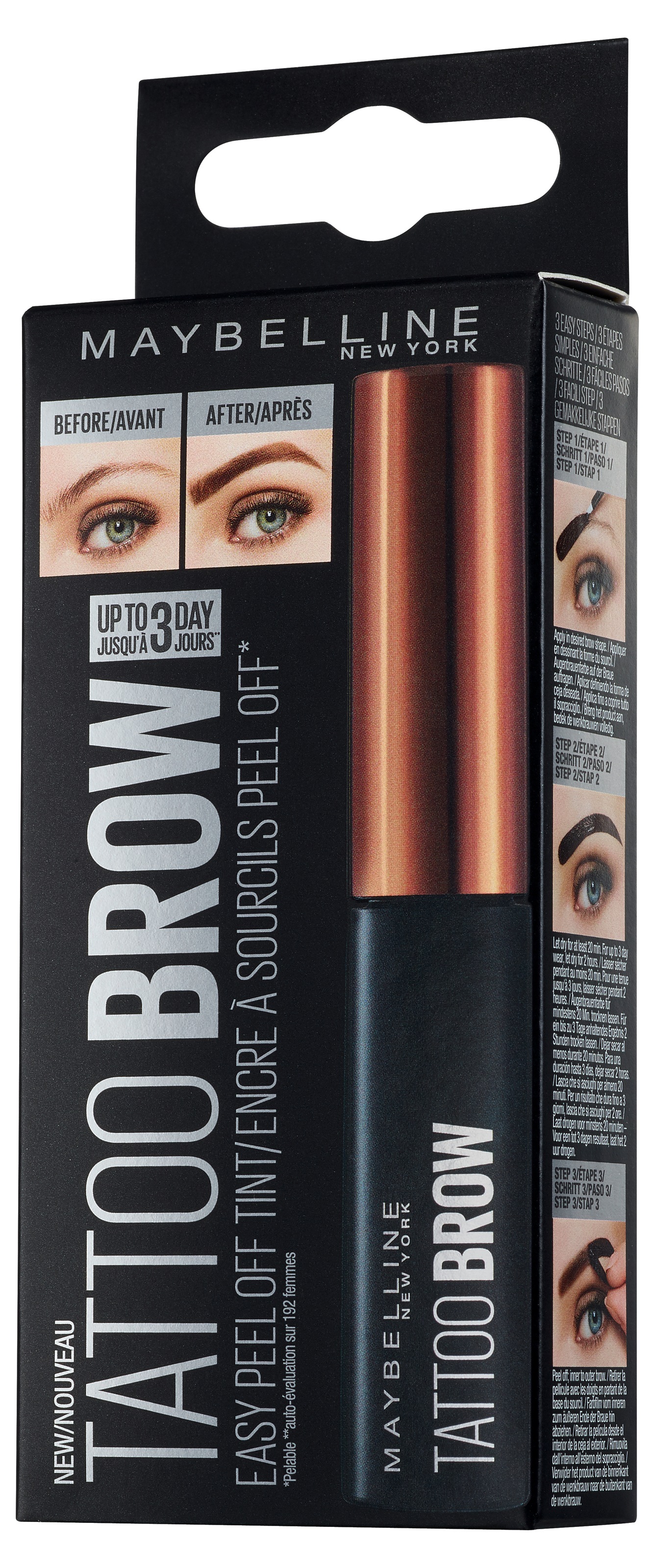 MAYBELLINE NEW YORK Augenbrauen-Gel »EYE BROW TATTOO GEL« mit innovativer Peel-off-Formel