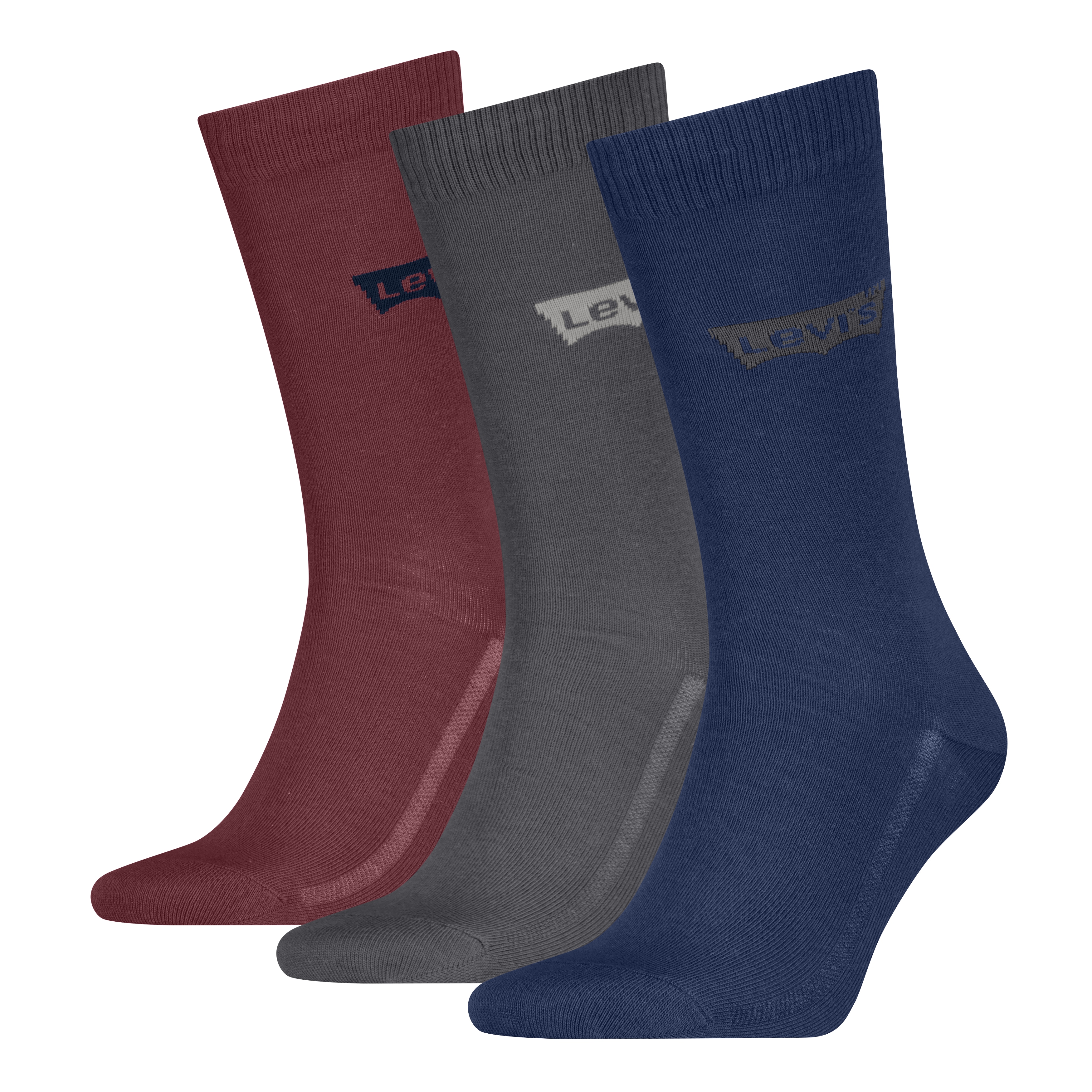 Levis Socken "LEVIS REGULAR CUT BW LOGO RECYCL CO 3P" Packung, 3 Paar tlg. mit breitem Logobund