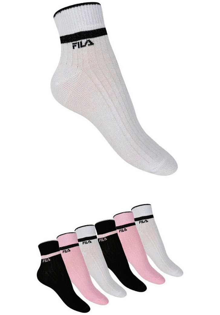 Fila Kurzsocken "WOMAN QUARTER SOCKS" 6 Paar tlg. mit gerippter Knöchelpart günstig online kaufen
