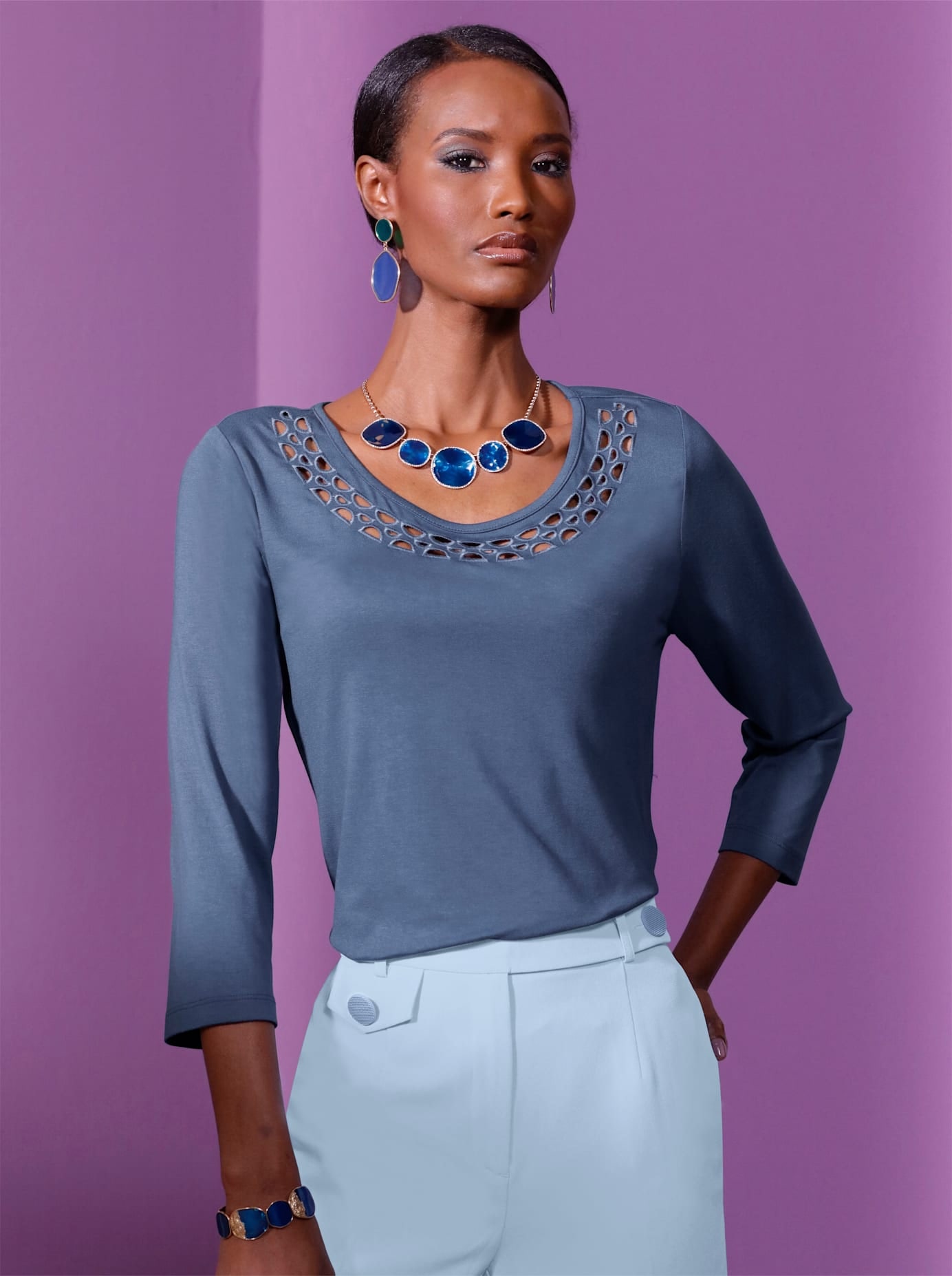 creation L 3/4-Arm-Shirt "Shirt" 1 Stk. tlg. günstig online kaufen