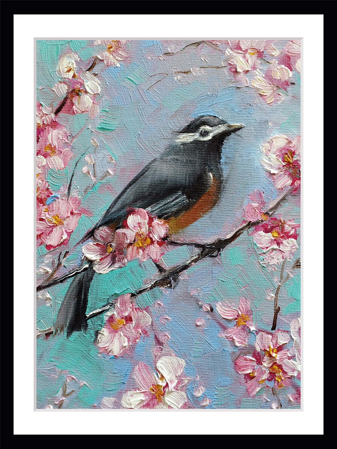 queence Bild »Mona«, Vögel, gerahmt, Blumen