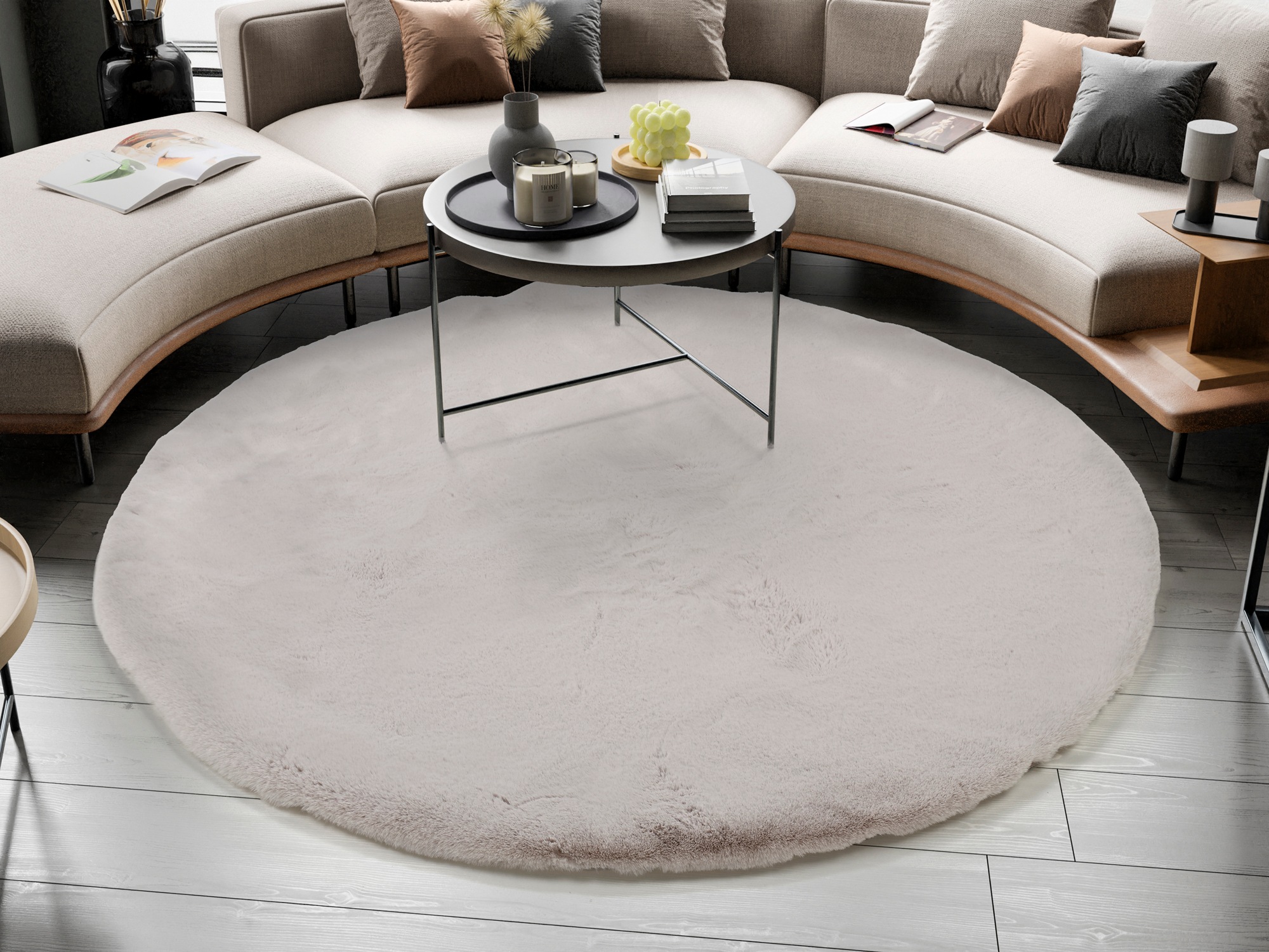 OCI DIE TEPPICHMARKE Teppich "ROCKY SOFT" rund 35 mm Höhe Kunstfell, weich, günstig online kaufen