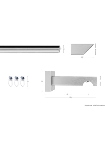 Gardinenschiene »Cubus, Quadros Innenlauf«, 1 läufig-läufig, Wunschmaßlänge