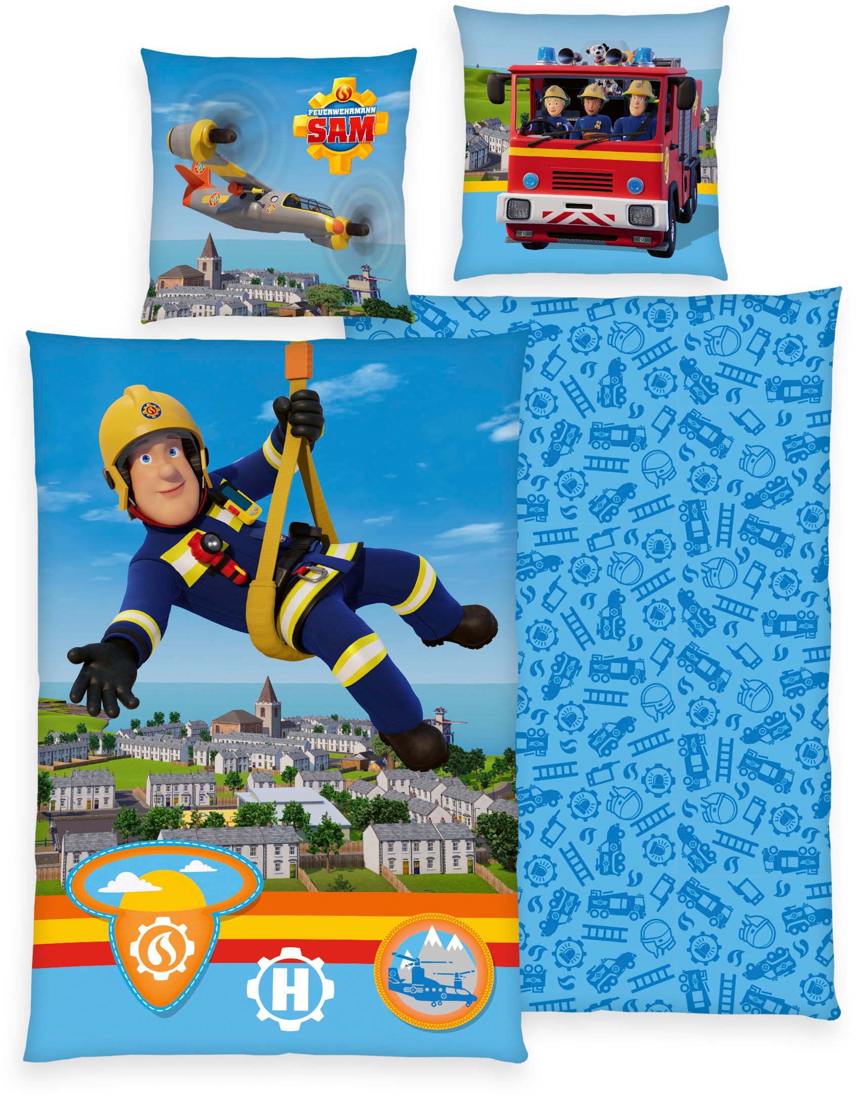 Feuerwehrmann Sam Bettwäsche "Feuerwehrmann Sam" 2 Stk. tlg. mit collem Mot günstig online kaufen