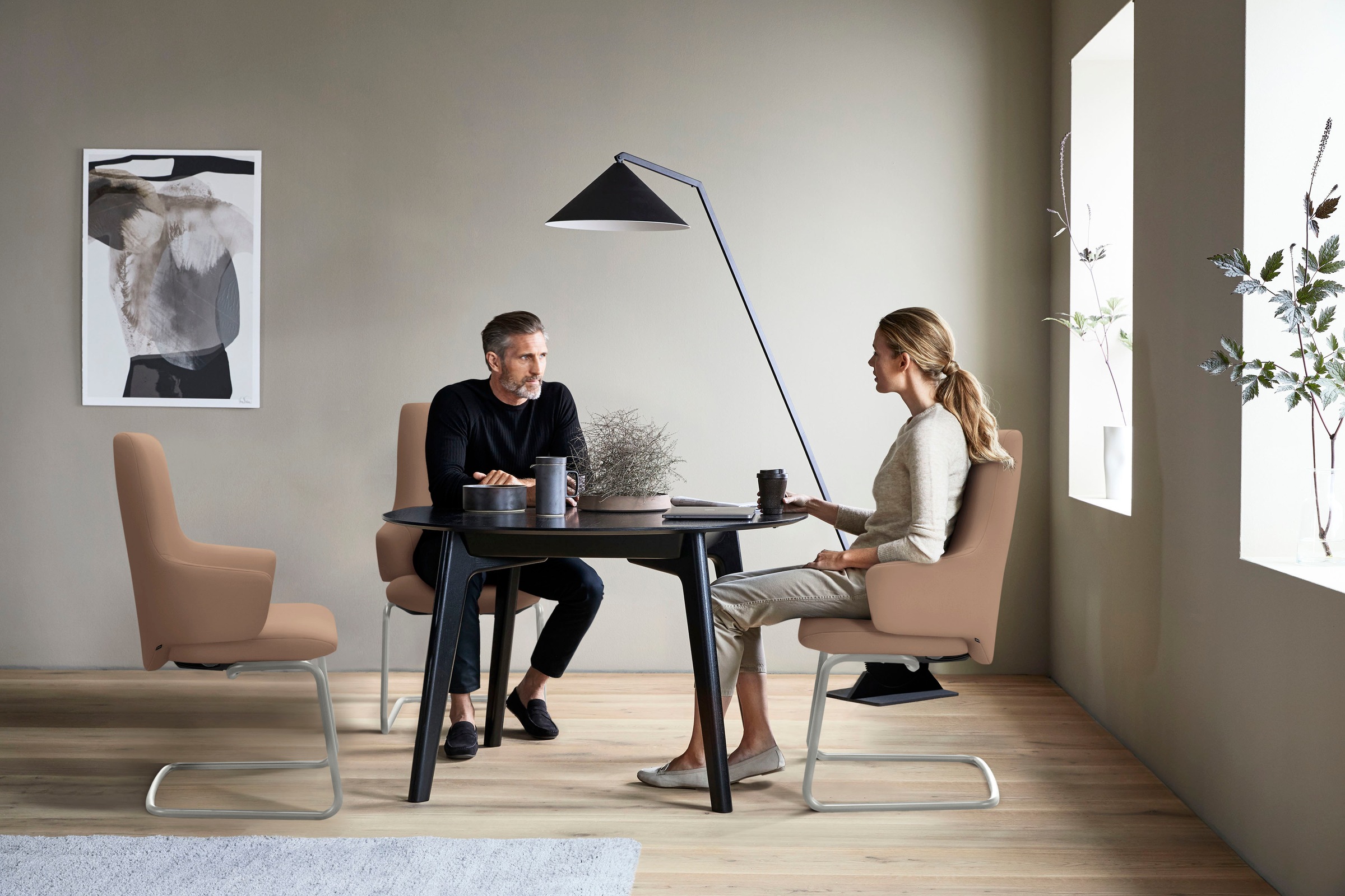 Stressless® Polsterstuhl »Laurel«, Leder PALOMA, High Back mit Armlehne, Größe L, mit Beinen aus Stahl in Chrom