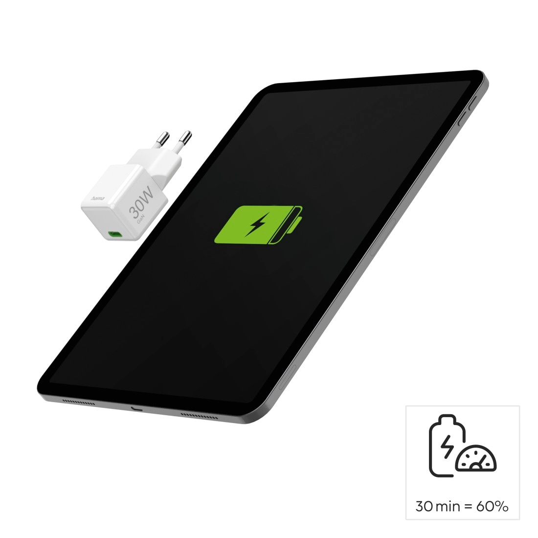 Hama Schnelllade-Gerät »Schnellladegerät (USB-C, PD/QC, extraklein 3,1 x 2,85 x 2,85 cm, 30 W)«, (1 St.)