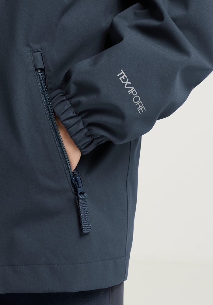 Jack Wolfskin 3-in-1-Funktionsjacke »HYBRID 3IN1 JACKET K« mit Kapuze für Kinder, atmungsaktive Fleece-Innenjacke, wasserdichte Außenjacke