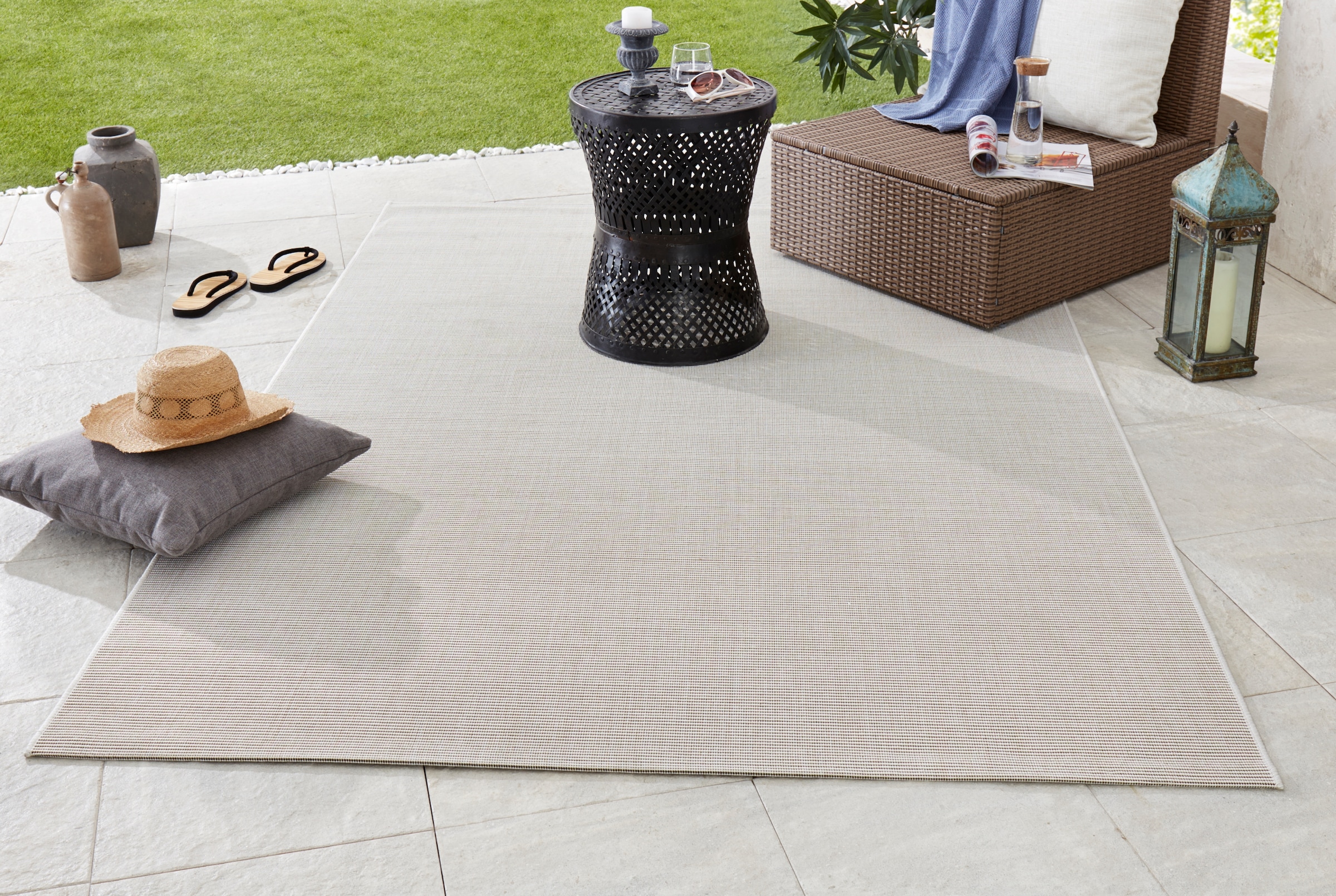 NORTHRUGS Teppich »Match«, rechteckig, 8 mm Höhe, In-& Outdoor, Kurzflor, Läufer, Modern, Unifarben, Wohnzimmer, Balkon