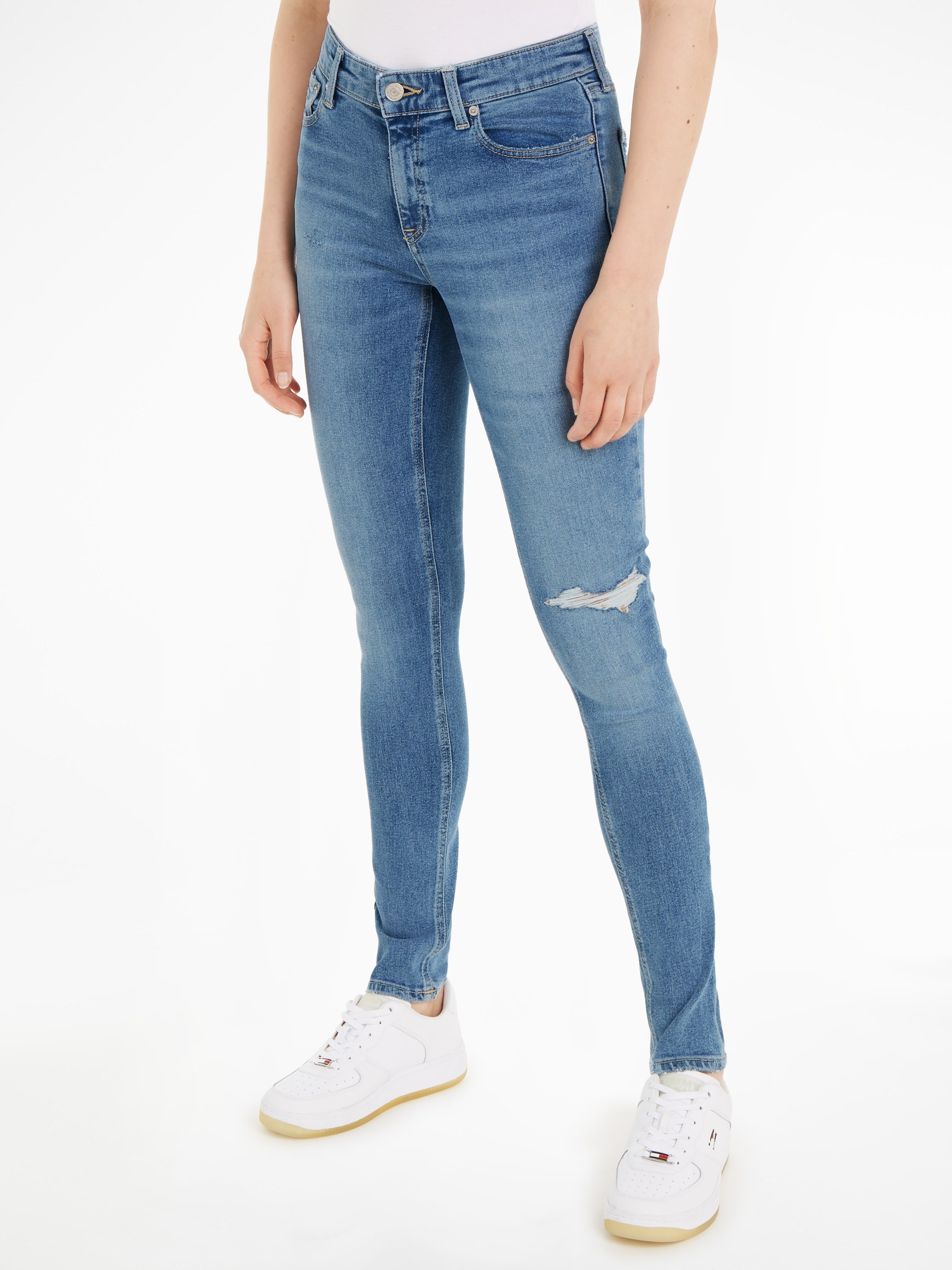 Tommy Jeans Skinny-fit-Jeans Markenlabel | Badge für »Nora«, Jeans mit BAUR Tommy & kaufen