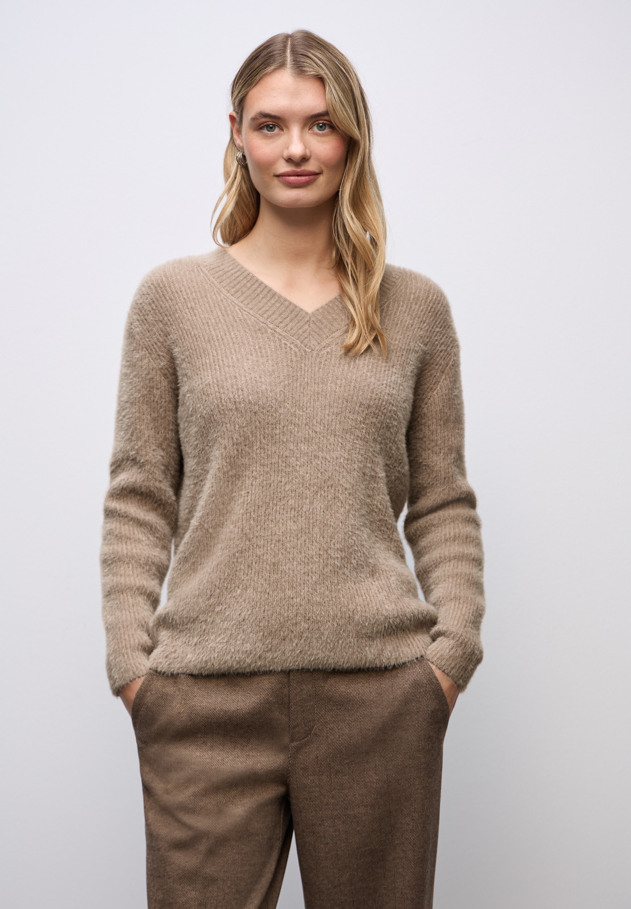 STREET ONE V-Ausschnitt-Pullover Grobstrick günstig online kaufen