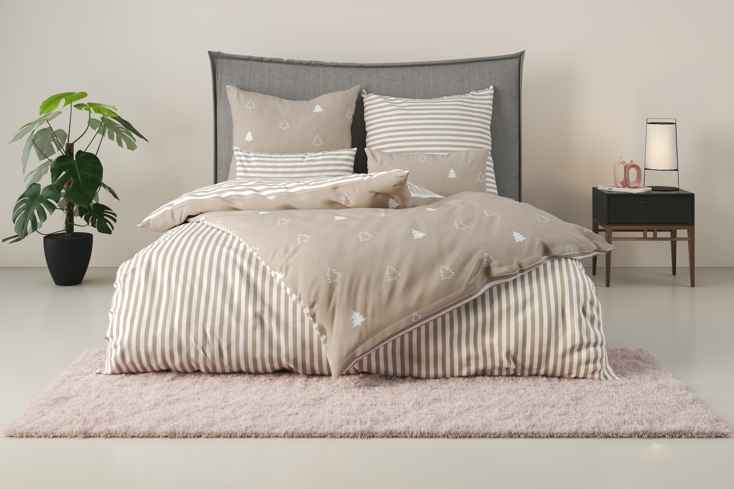 OTTO home Wendebettwäsche "JULIE" 2 tlg. Bettwäsche mit Tannenbäumen, Baumw günstig online kaufen