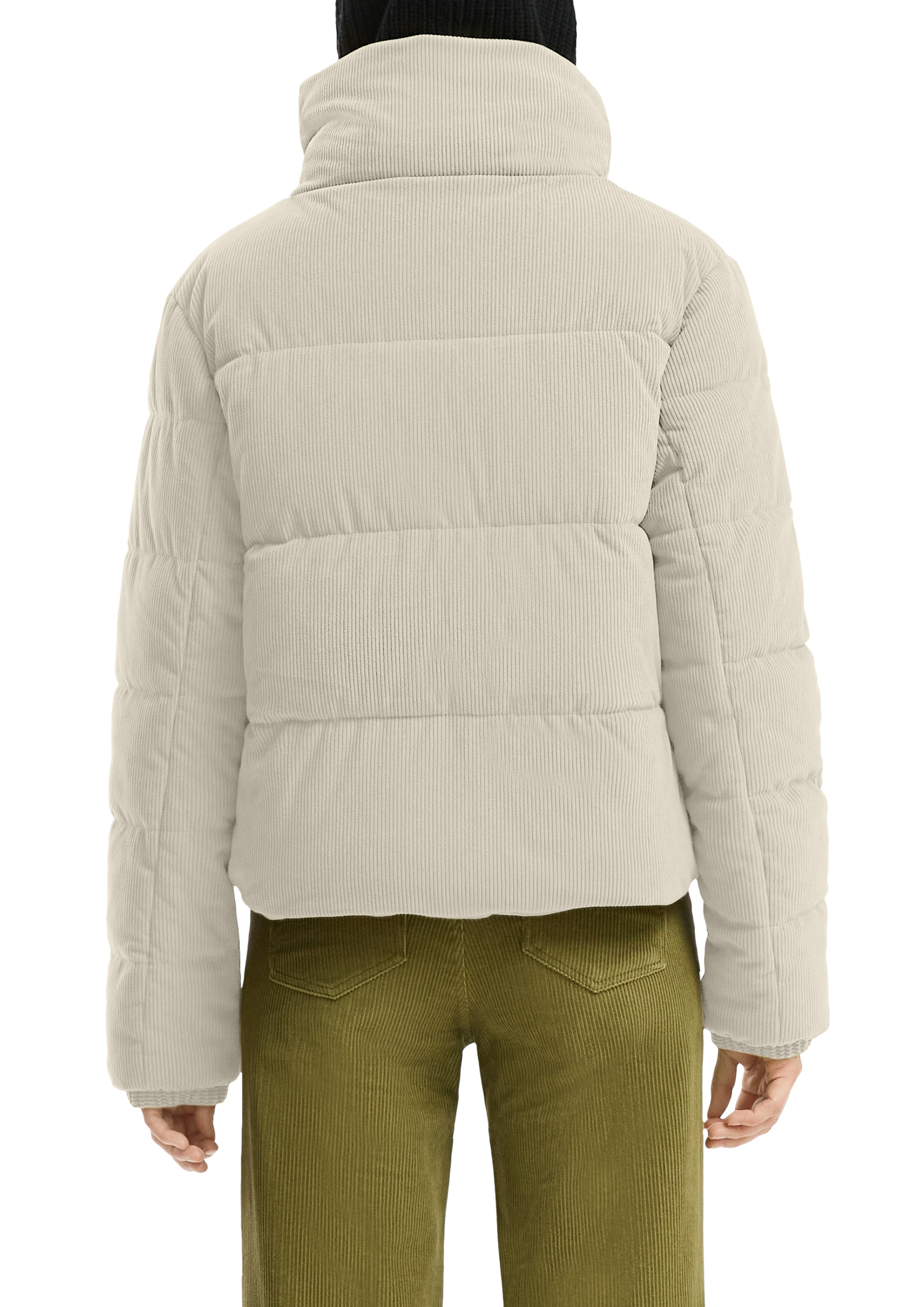 QS Steppjacke ohne Kapuze kurz, aus Cord und mit Stehkragen günstig online kaufen