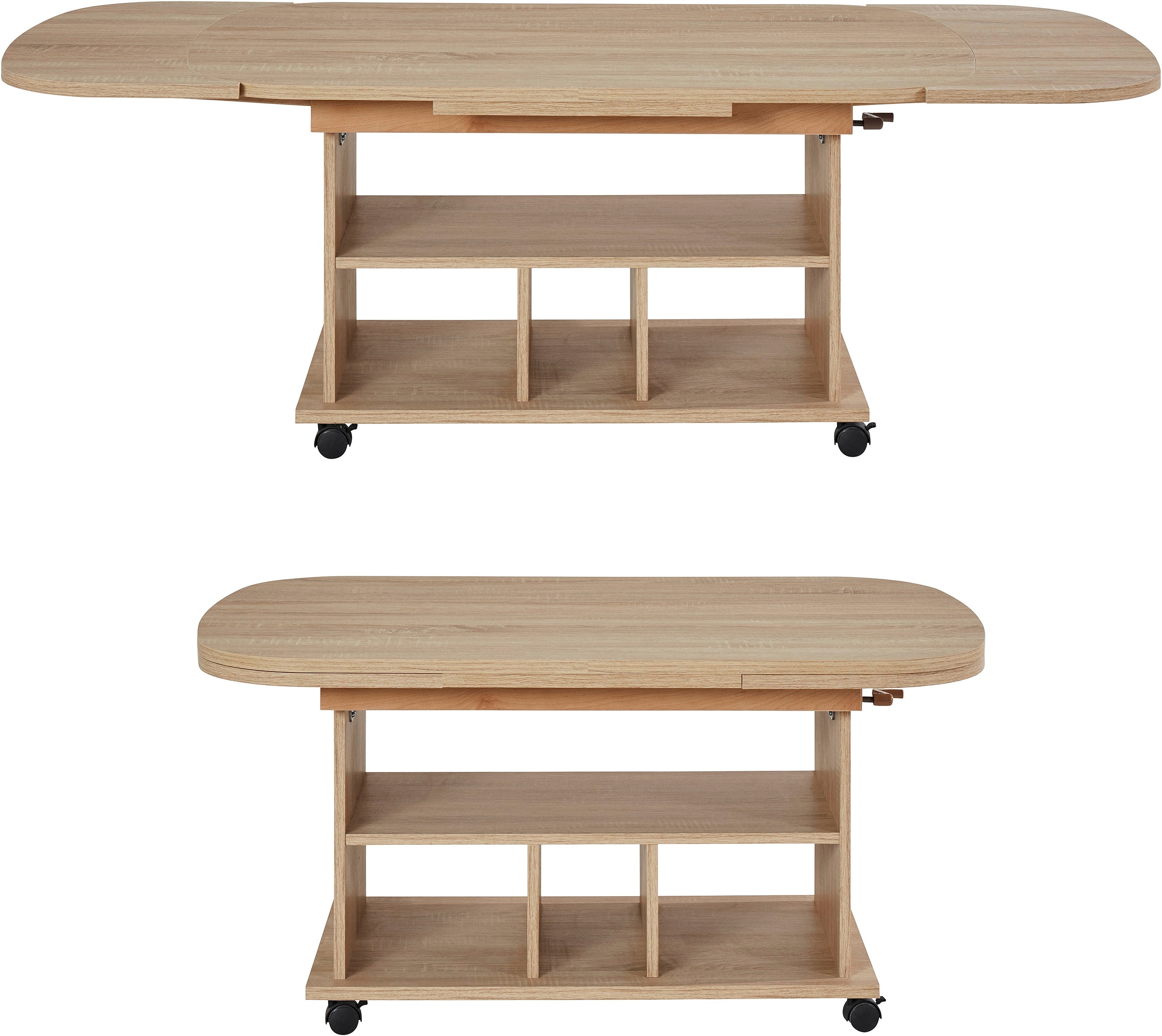 HELA Couchtisch auf Rollen, höhenverstellbar und ausziehbar günstig online kaufen