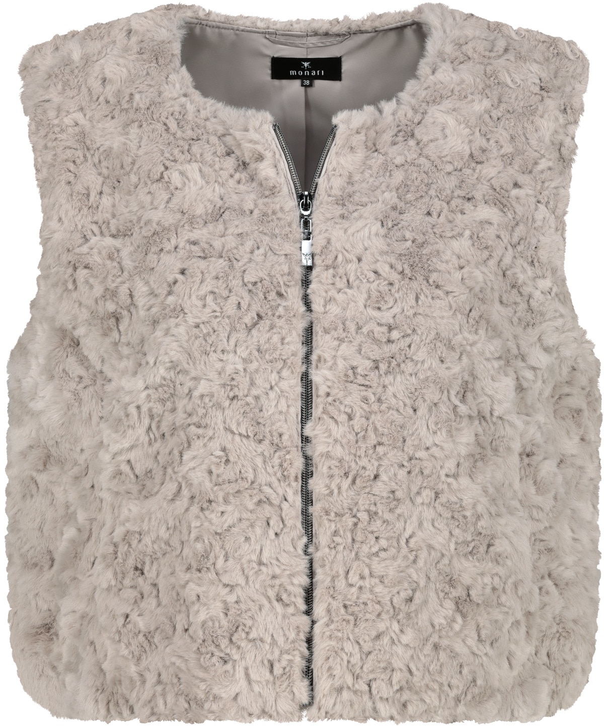 Monari Fellimitatweste »Weste fake fur«, Mit Rundhalsausschnitt