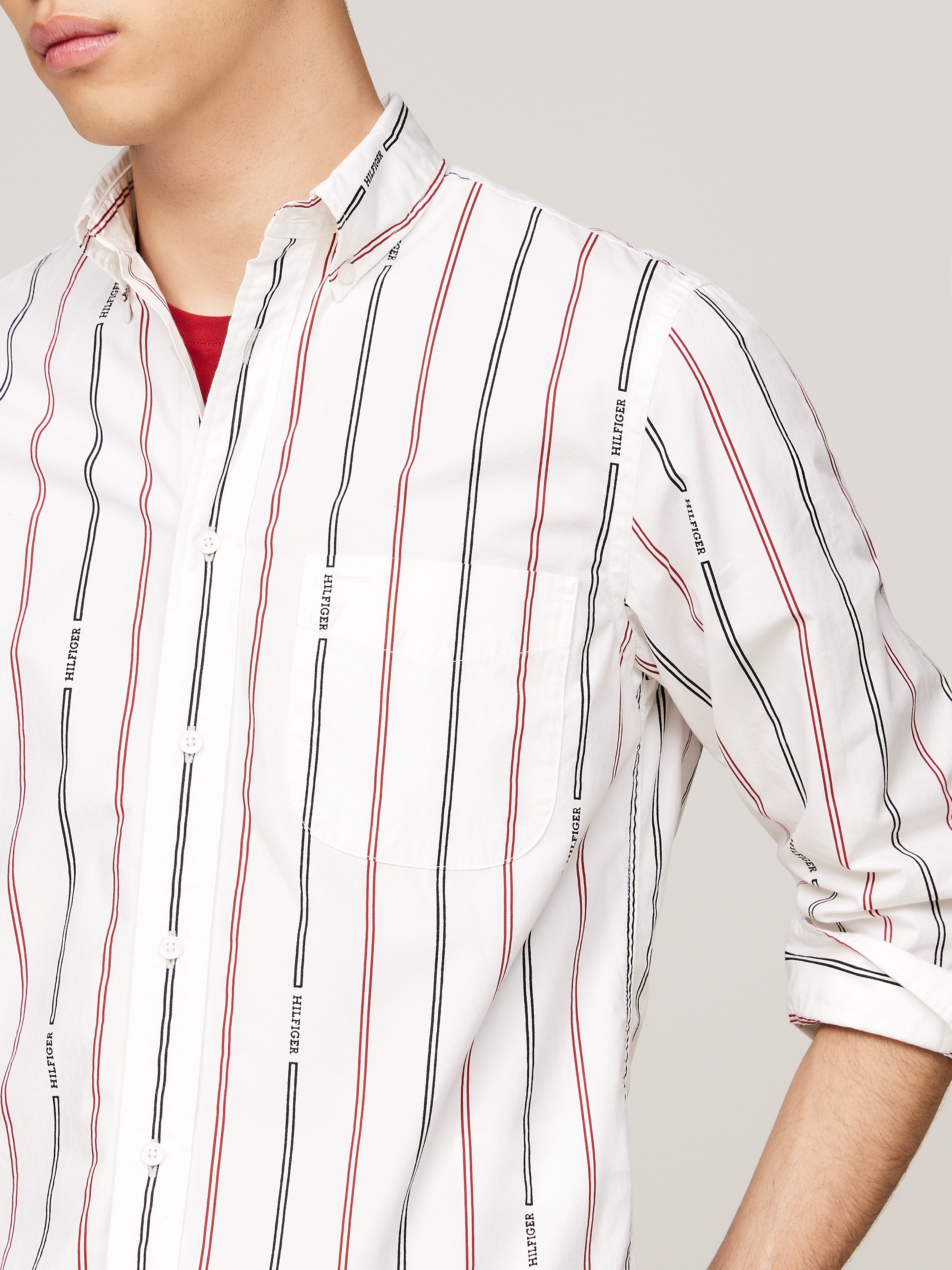 Tommy Hilfiger Langarmhemd »HILFIGER DOUBLE STP Regular Fit SHIRT«
