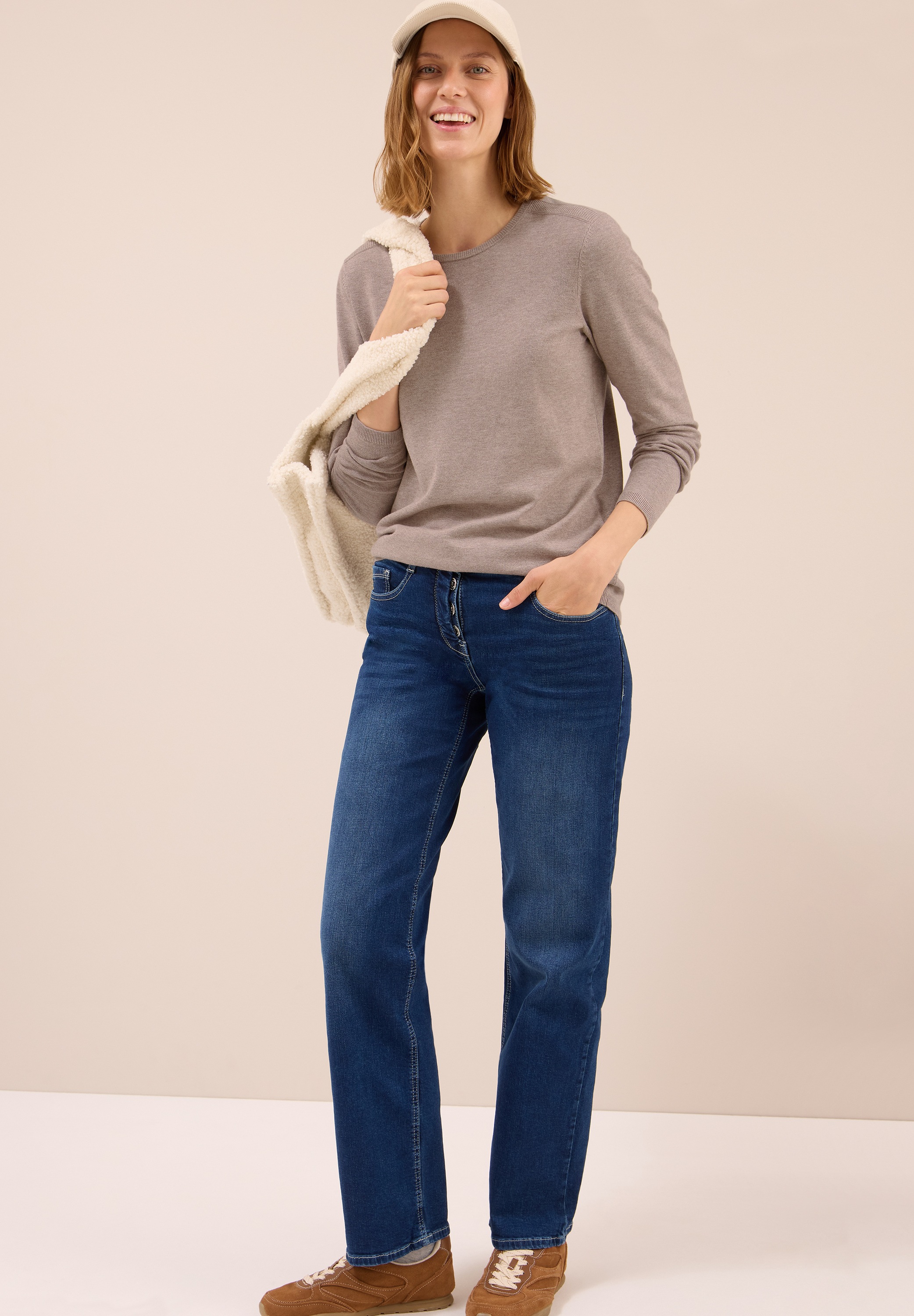 Cecil Strickpullover, mit feinem Detail an der Schulter und Viskose-Anteil