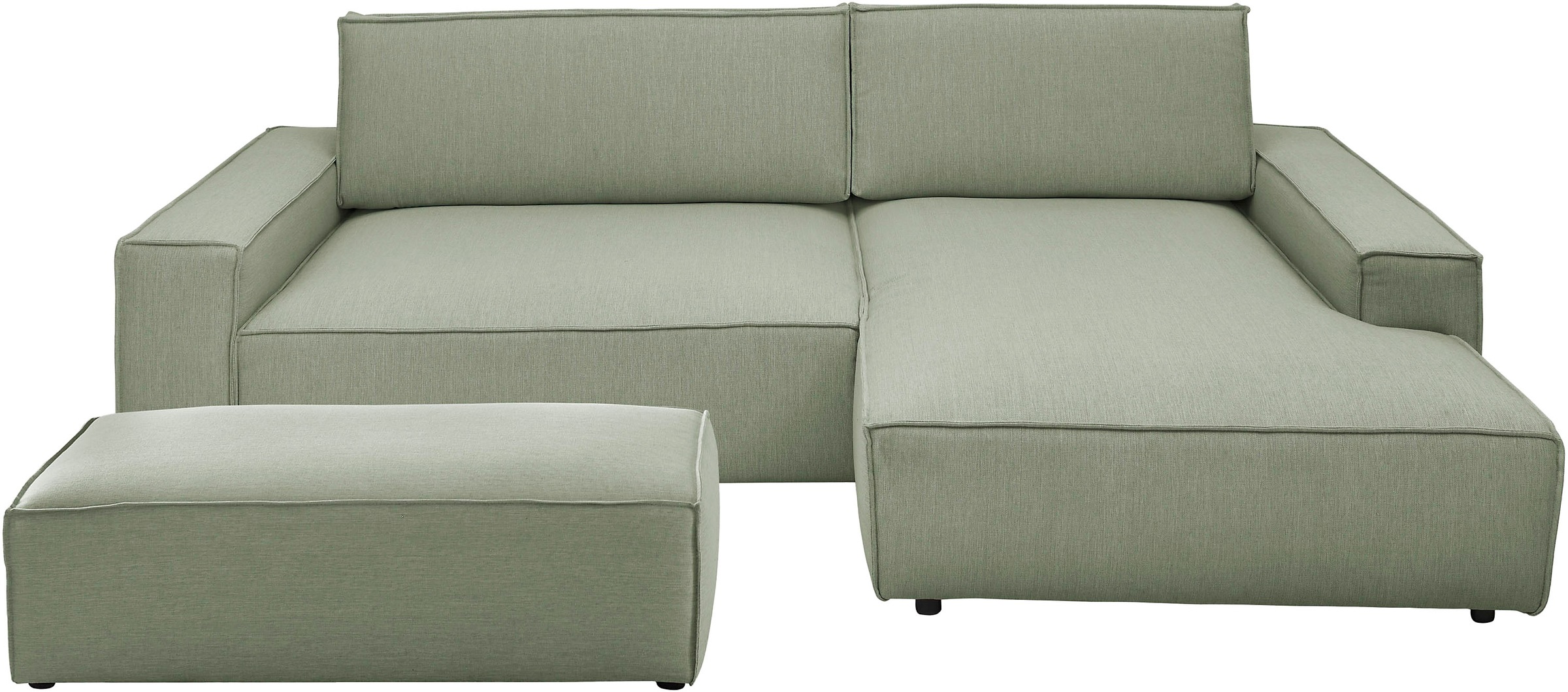 Home affaire Polsterecke »NEU: SHERWOOD XXL tief, L-Form mit Schlaffunktion, Big-Sofa mit Hocker«, (Set, 2 St.), stellbar zum Schlafsofa (Krokodilverbinder), Cord, Leinenoptik