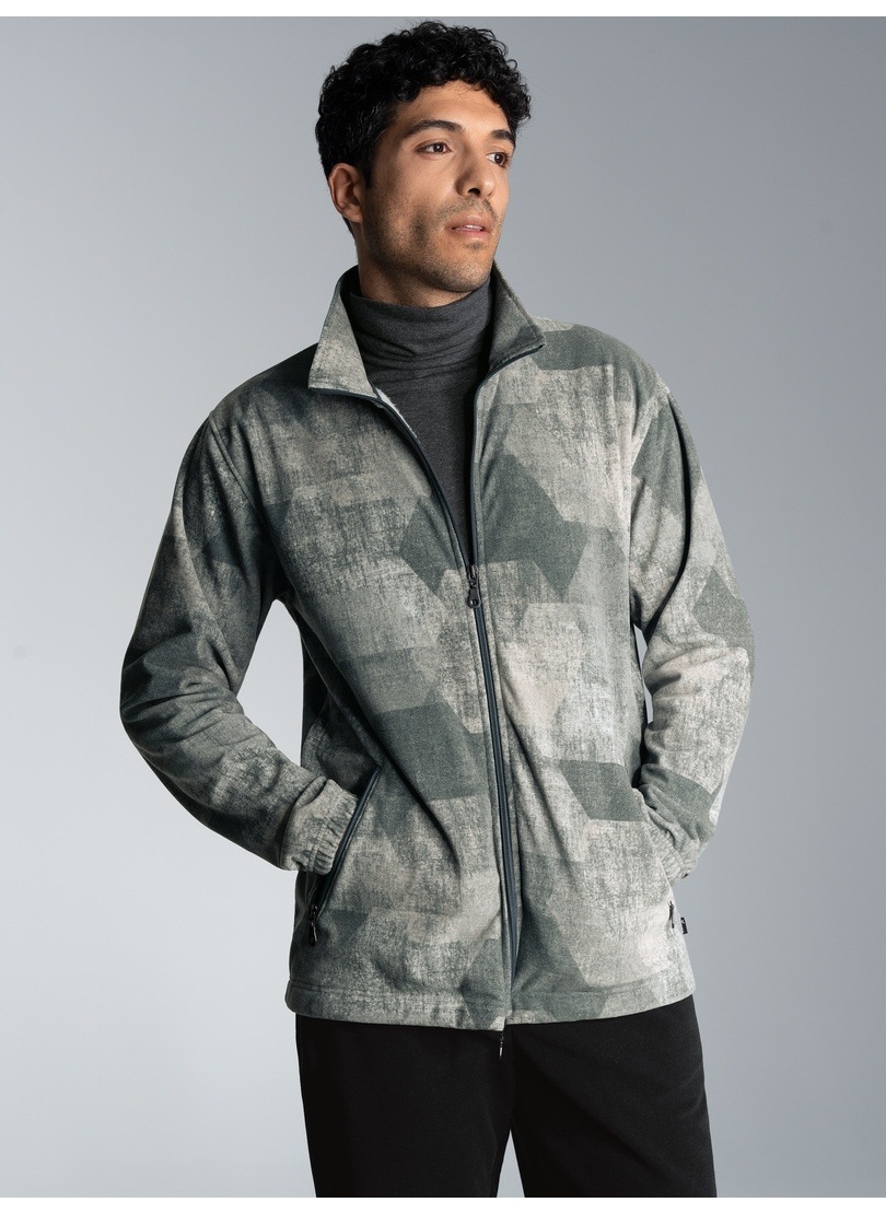 Trigema Fleecejacke »TRIGEMA Fleecejacke mit Allover-Print«, (1 St.)