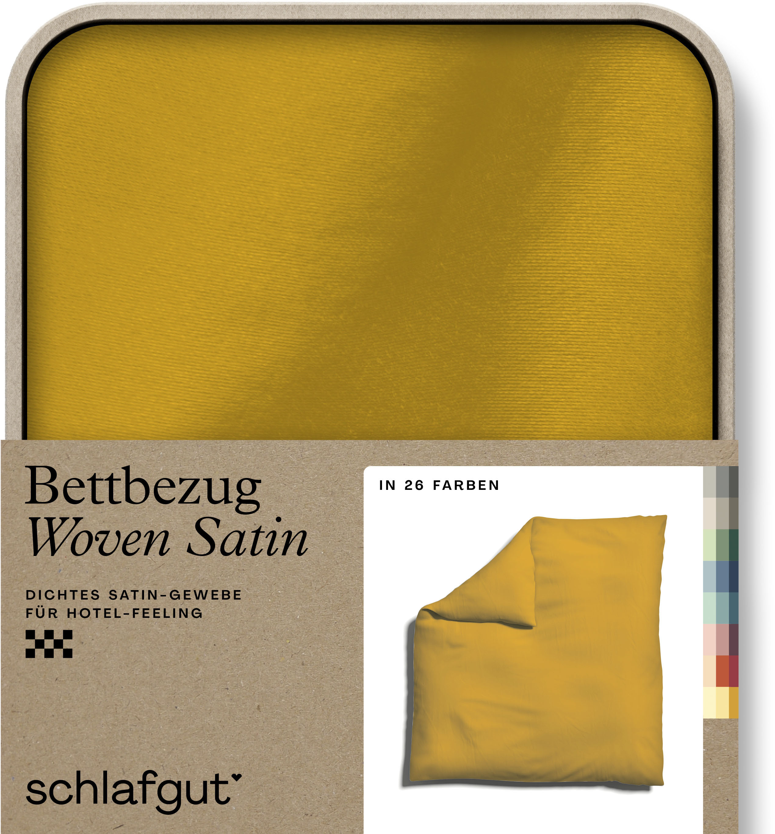 Schlafgut Bettbezug "Premium Woven Satin, 100% Baumwolle, Fadendichte 300TC" besonders dicht gewebt, Mix & Match: passender Kissenbezug erhältlich