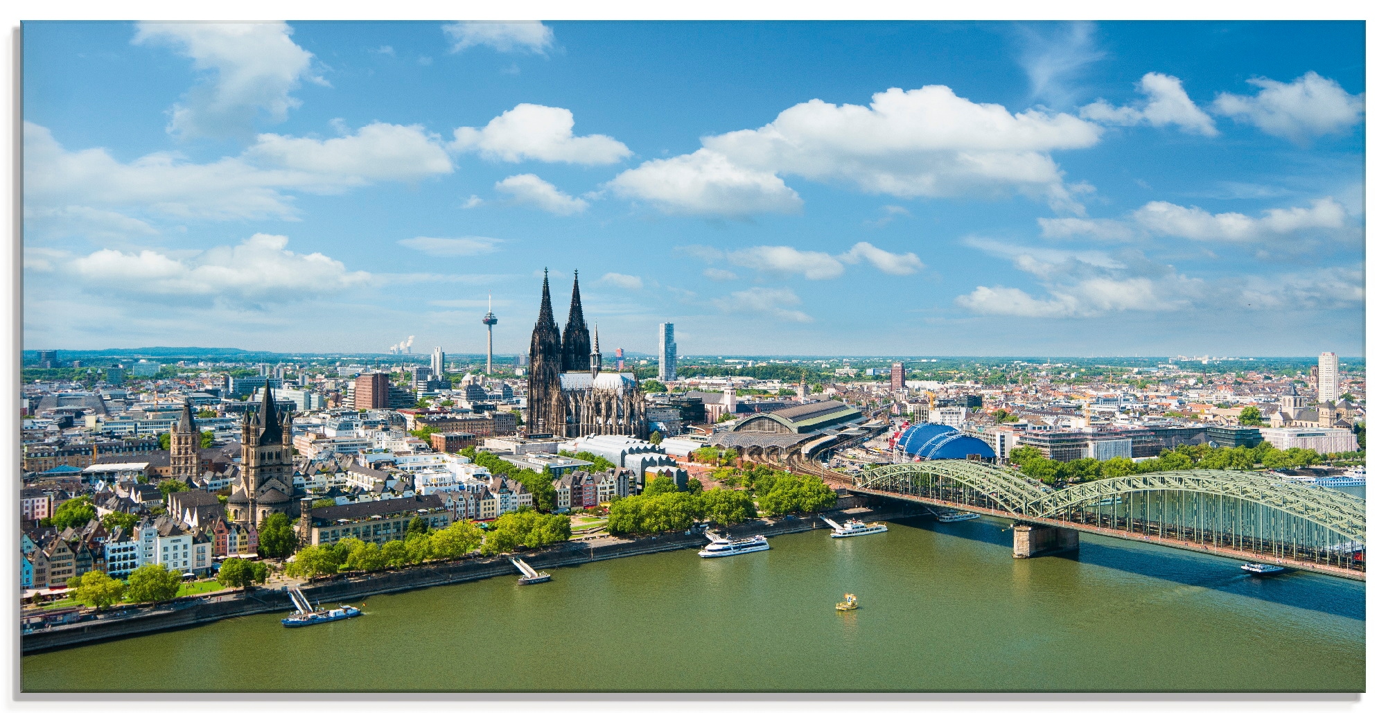 Artland Glasbild "Köln Rheinpanorama", Deutschland, (1 St.), in verschiedenen Größen
