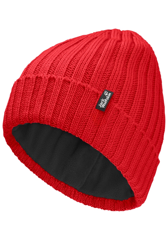Jack Wolfskin Beanie "RIB KNIT BEANIE" Strickmütze, warm, winddicht