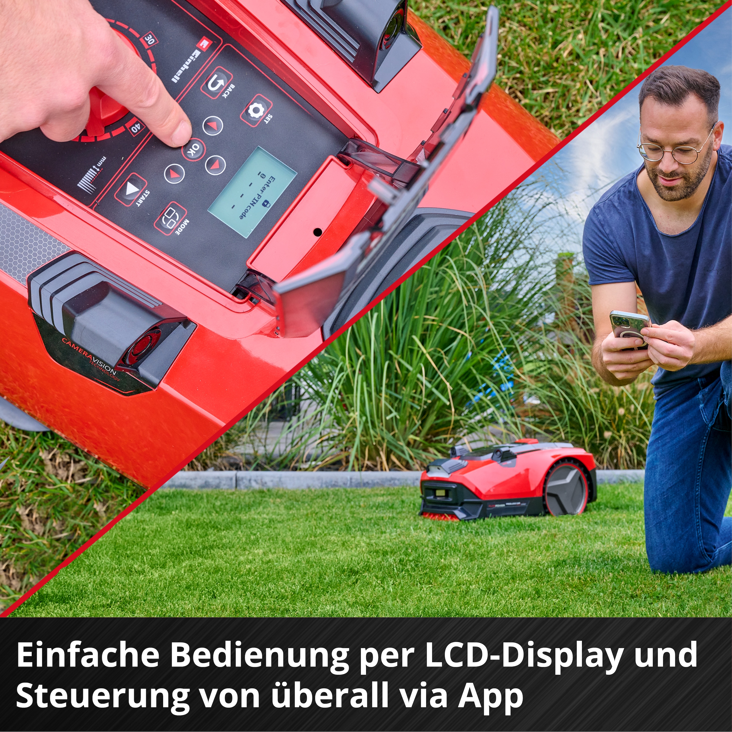 Einhell Rasenmähroboter »»FREELEXO CAM PLUS 600««, (9 St.), Inkl. 4,0 Ah Plus Akku und Ladestation