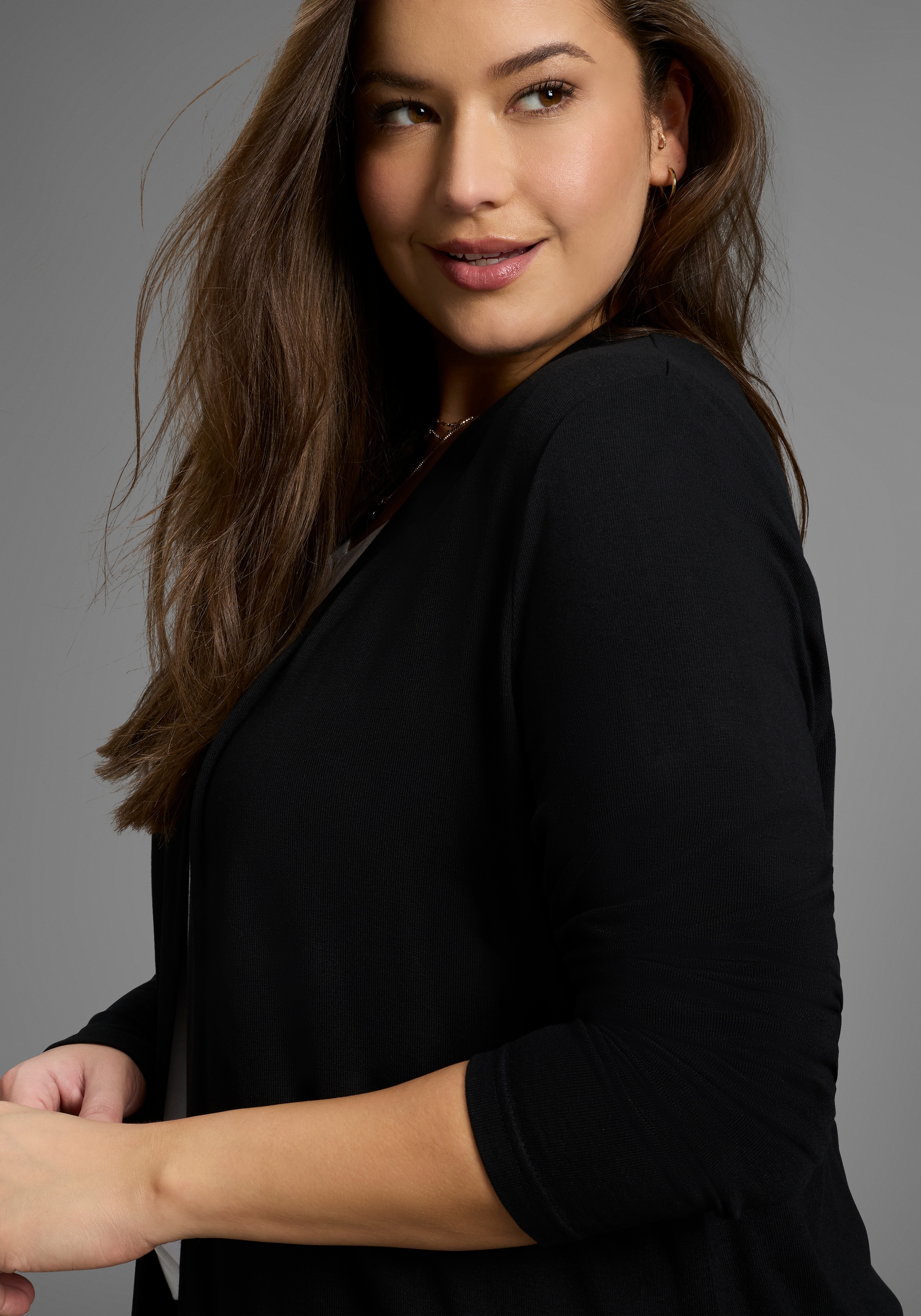 Laura Scott CURVE Strickjacke, aus angenehmem Jerseymaterial - GROSSE GRÖSSE
