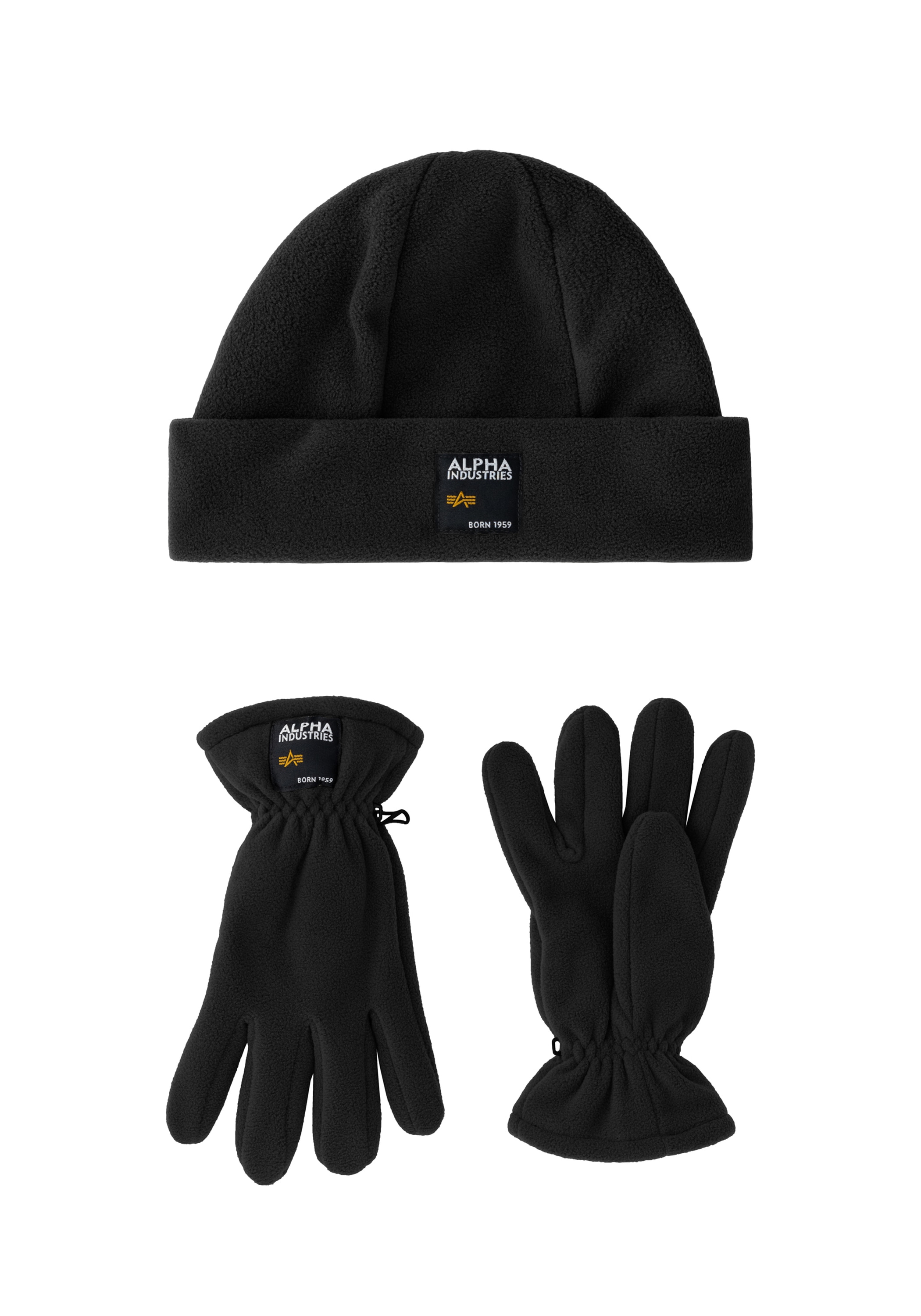 Alpha Industries Skimütze »Alpha Industries Scarves Label | BAUR - & Accessoires Set« bestellen Fleece Gloves