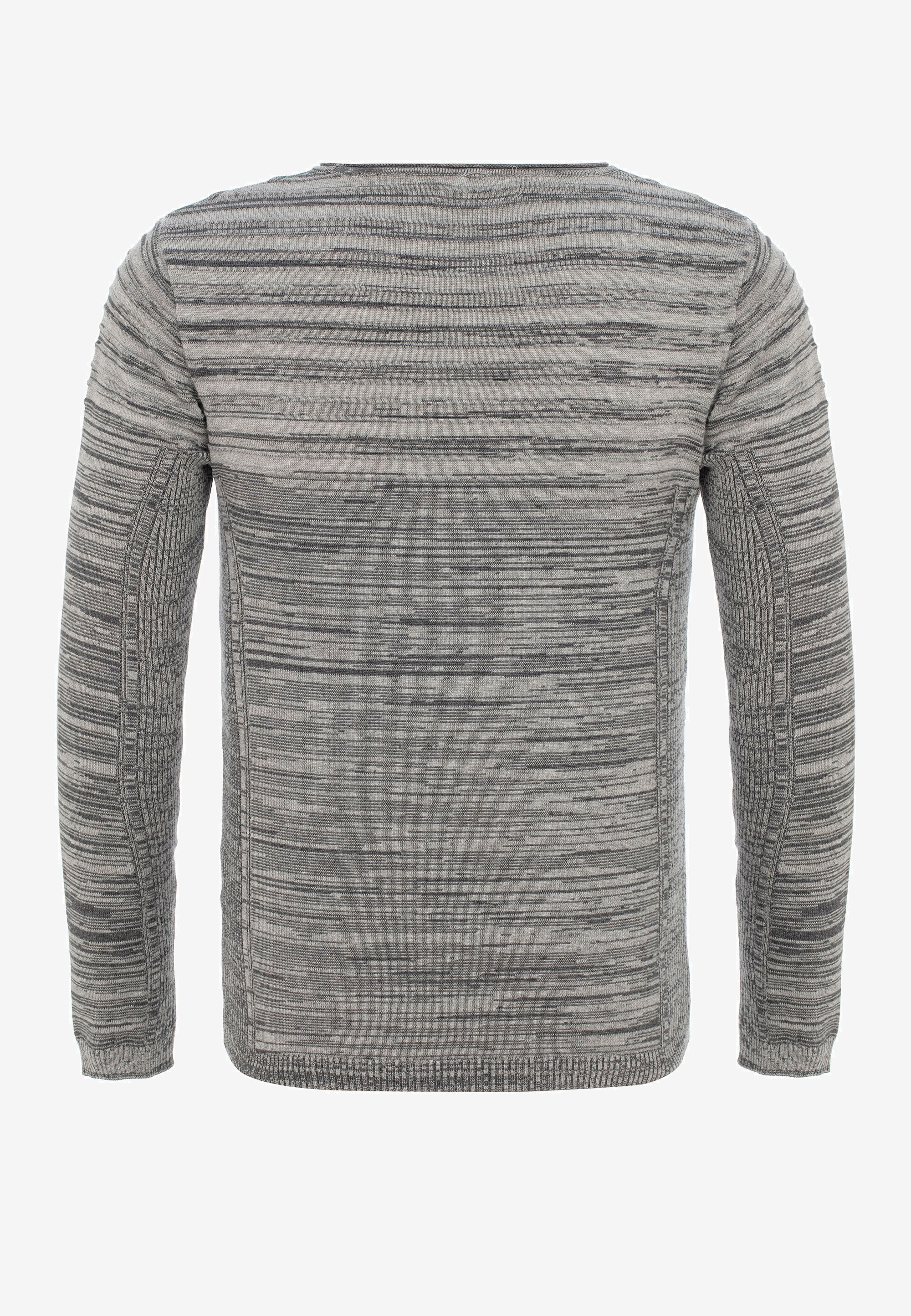 Cipo & Baxx Langarmshirt, mit meliertem Streifenmuster
