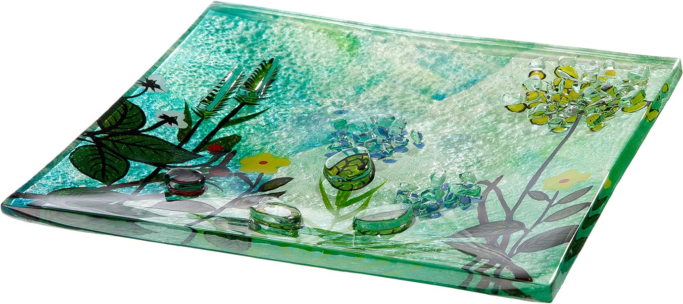 GILDE Schale Deko-Schale Wild Flowers 1 aus Glas