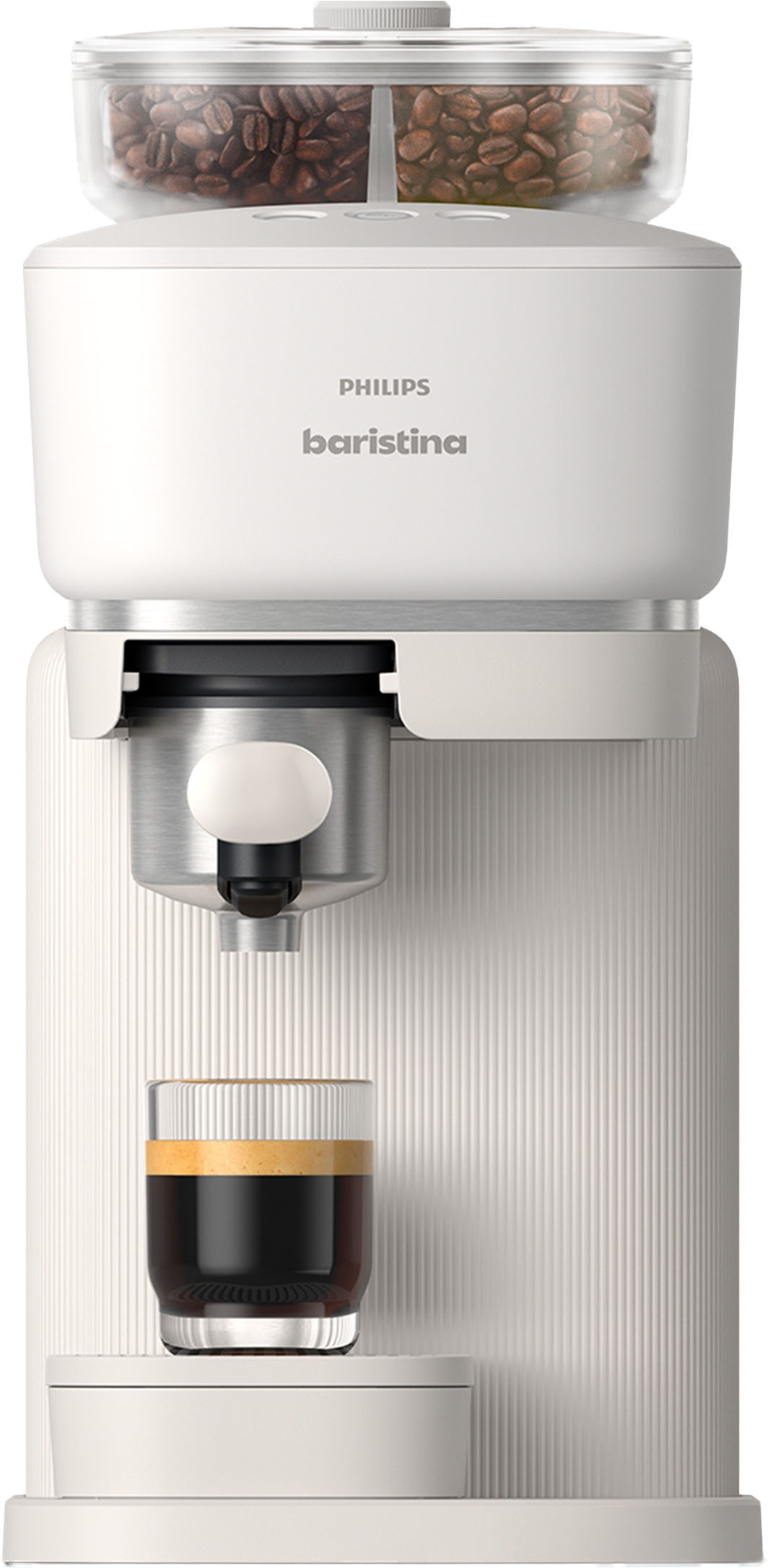 PHILIPS baristina Espressomaschine »mit Bean swap BAR320/00 mit Mahlwerk für ganze Bohnen« Doppelter Bohnenbehälter, 16 bar Pumpendruck, Naturweiß​