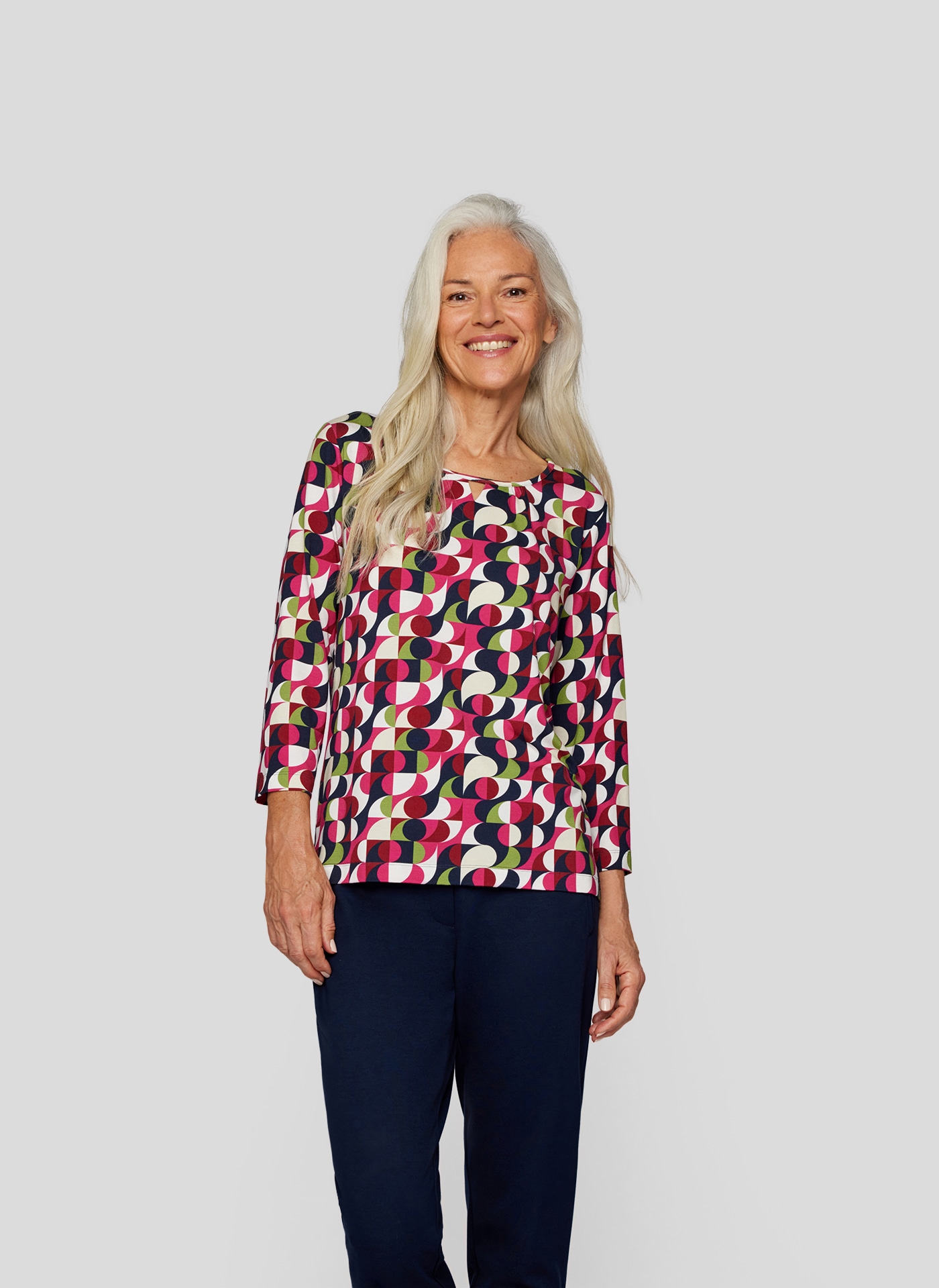 Rabe Print-Shirt "RABE Shirt mit geometrischem Muster"