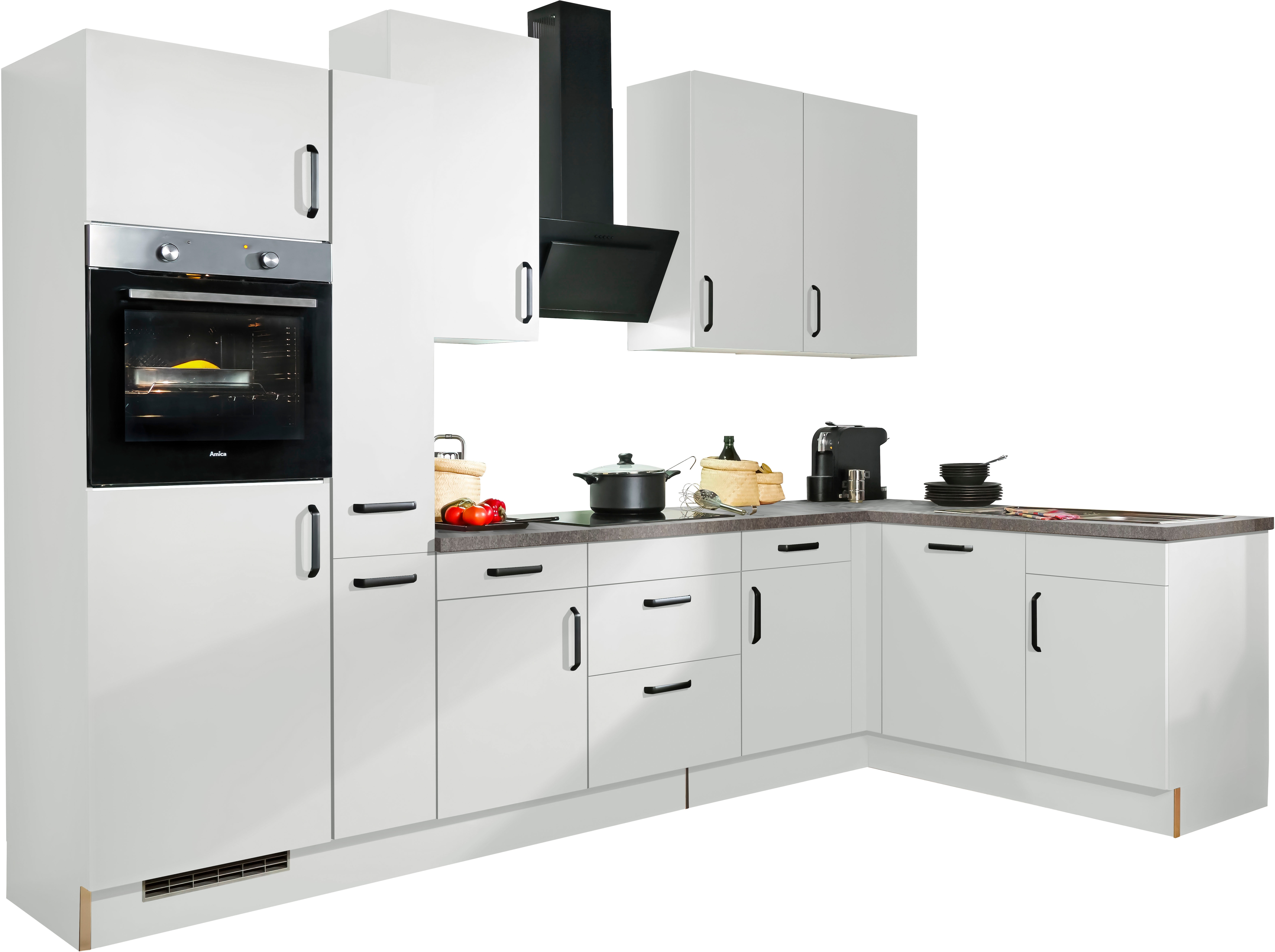 wiho Küchen ""Simi", mit verstellbaren Füßen, wahlweise mit E-Geräten" Soft-Close-Funktion in Schubkästen & Auszügen, Stellbreite 315/175 cm