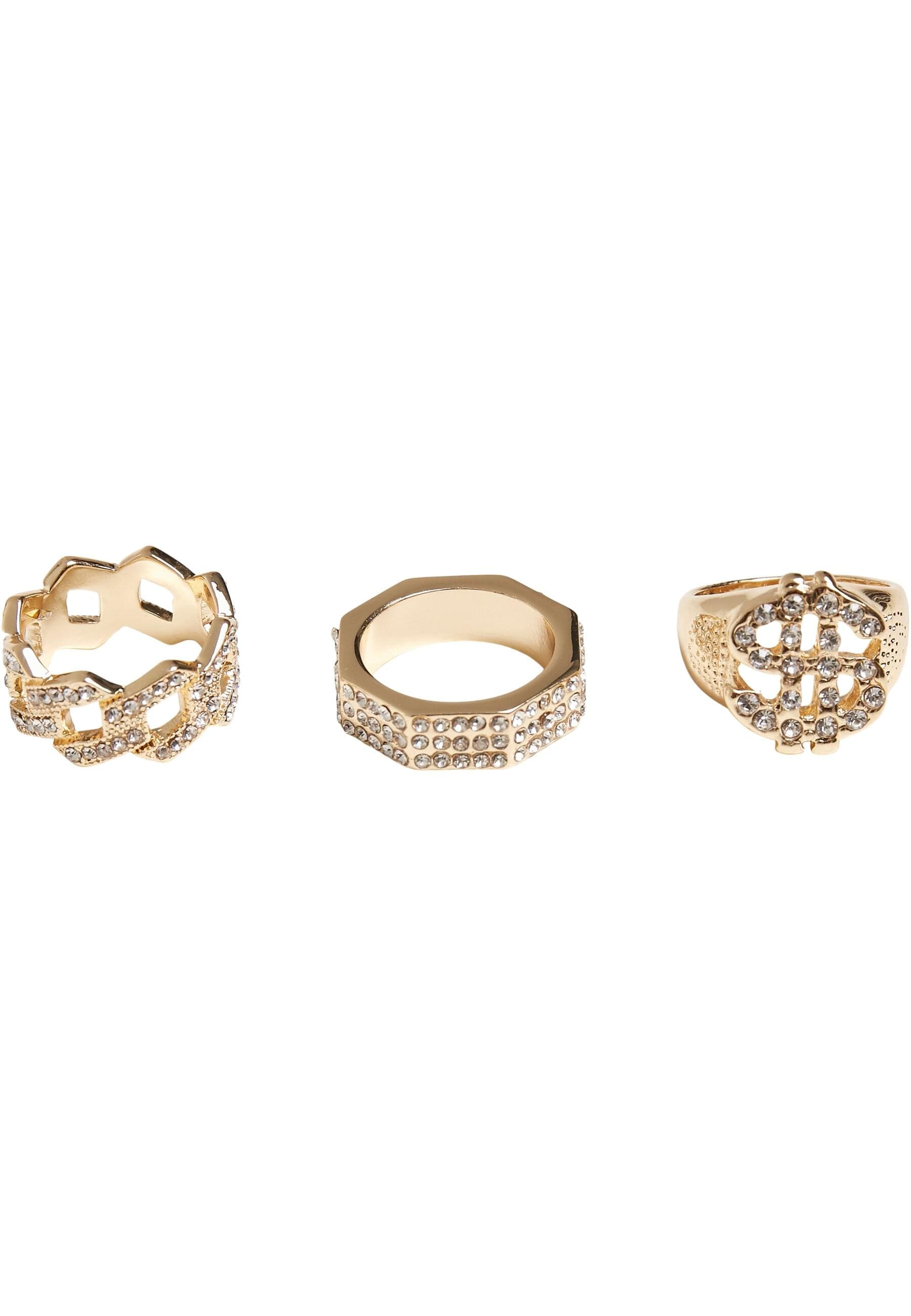 Schmuckset »Urban Classics Unisex Dollar Ring 3-Pack«, (1 tlg.)