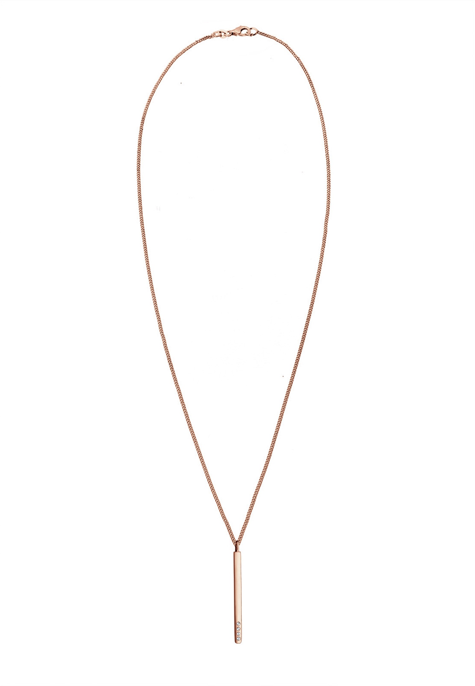Collierkettchen ELLI "Y-Kette Weiß 925 Sterling Silber, mit Kristallen von Swarovski", rosegold, Halsketten, Damen, 45,mit Steinen, Silber 925 (Sterlingsilber), L: 45 2