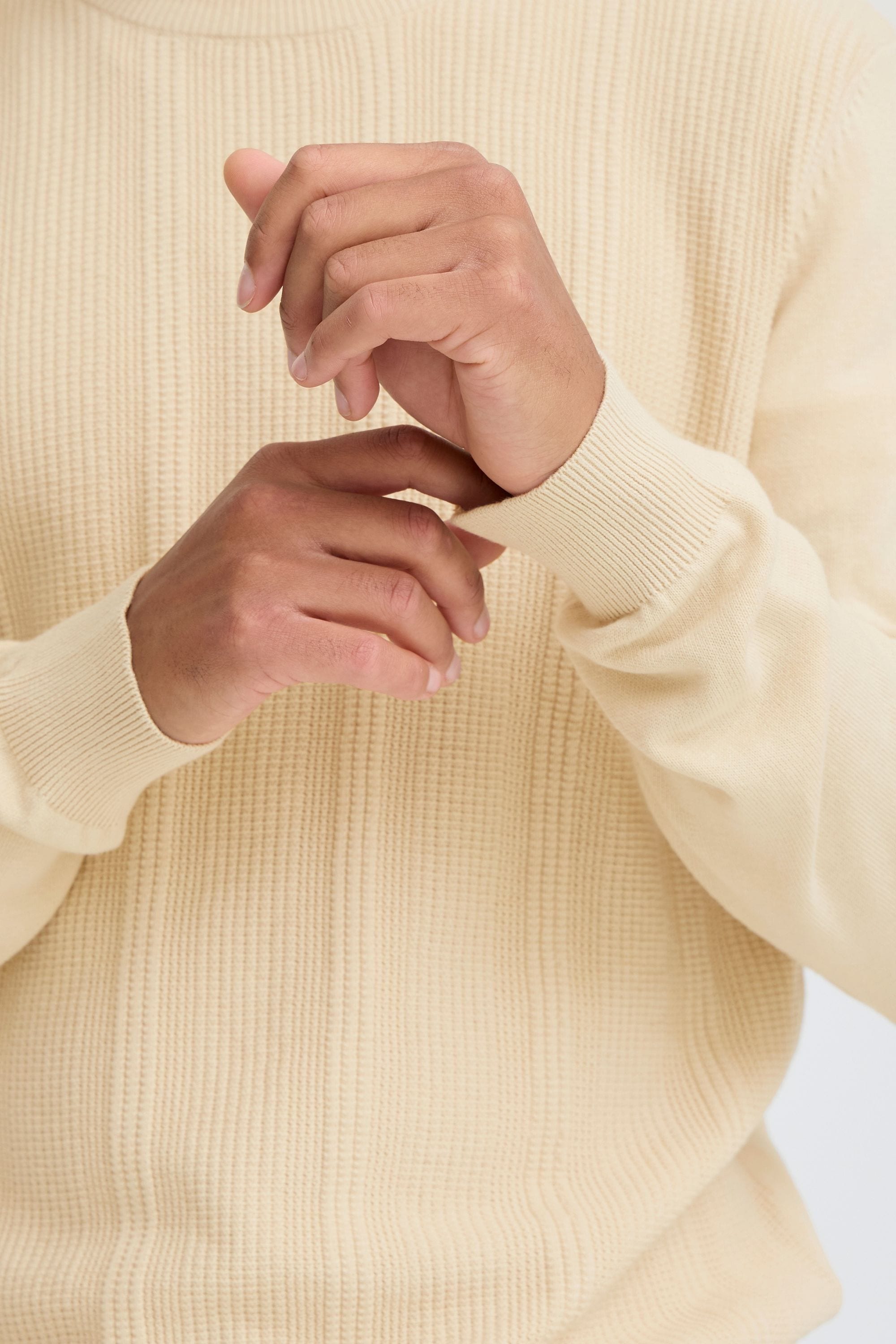 Blend Strickpullover »BHBaron« Bequemer Feinstrick-Pullover mit strukturiertem Rippmuster