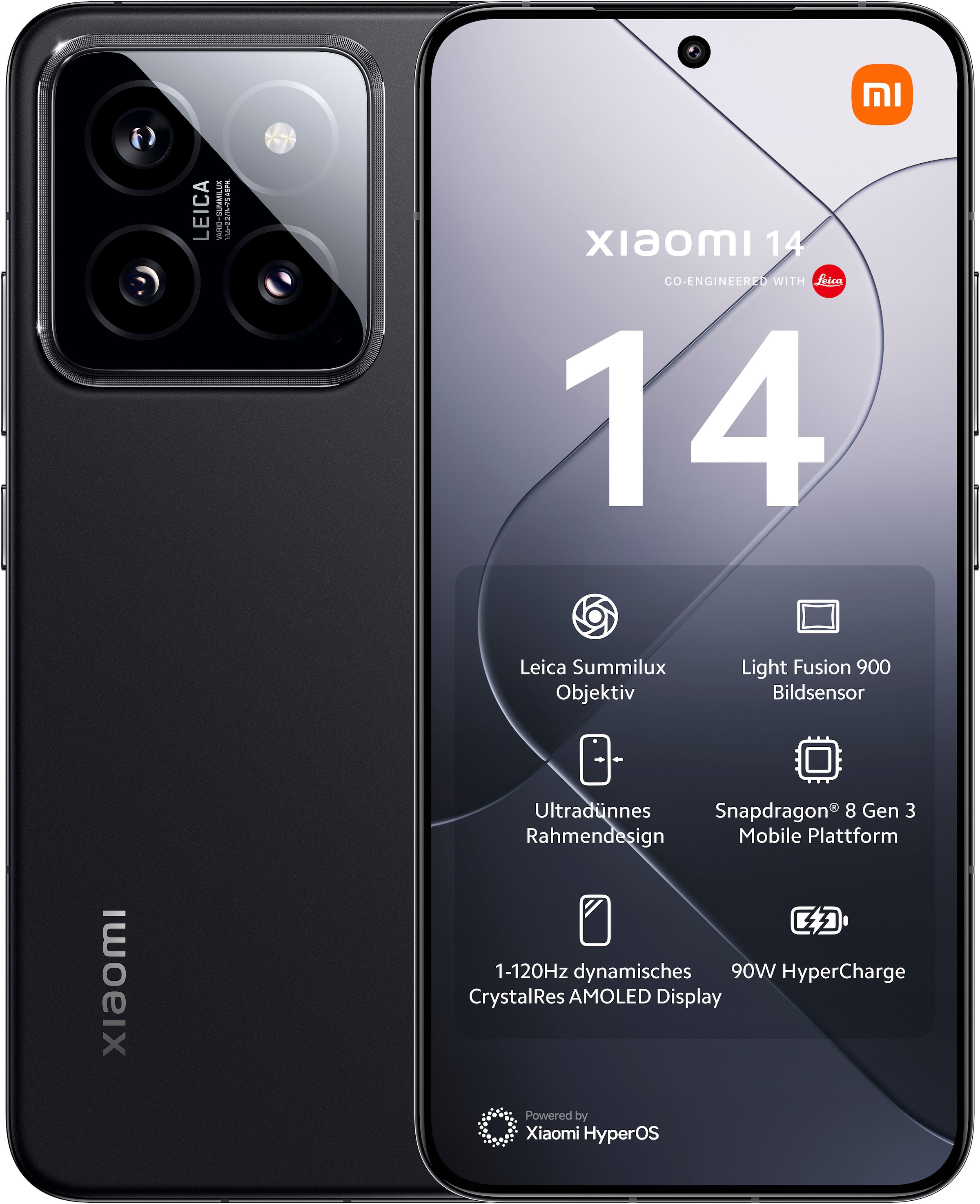 Xiaomi Smartphone »14 512 Gb«, schwarz, 16,15 cm/6,36 Zoll, 512 GB Speicherplatz, 50 MP Kamera