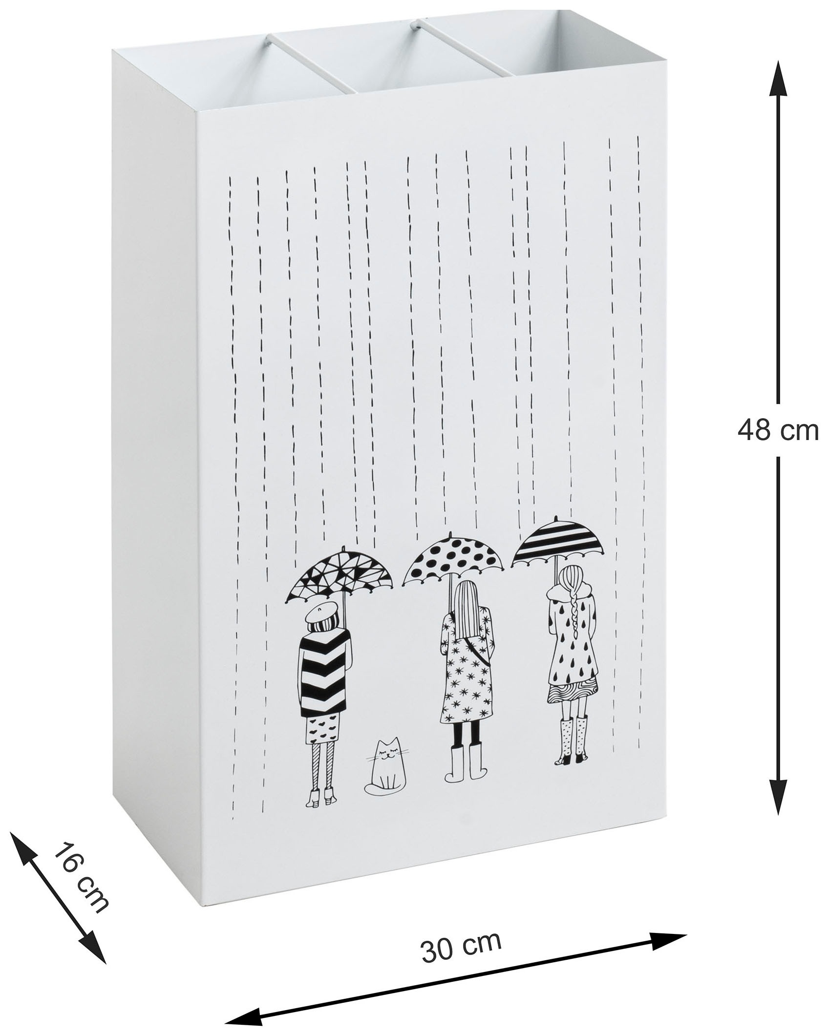 HAKU Schirmständer »Regenschirmständer, Schirmkorb« rechteckig - aus Metall Weiß - B/T/H 30/16/48 cm