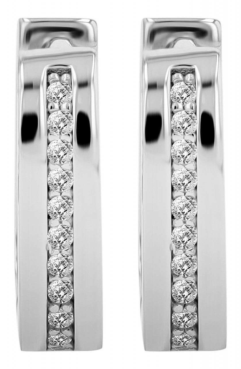 Adelia´s Paar Creolen »Damen Creolen aus rhodiniertem 925 Sterling Silber und Zirkonia«