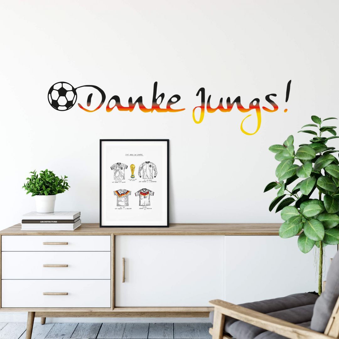Wall-Art Wandtattoo »Fußball Spruch Danke Jungs«, (1 St.), selbstklebend, entfernbar