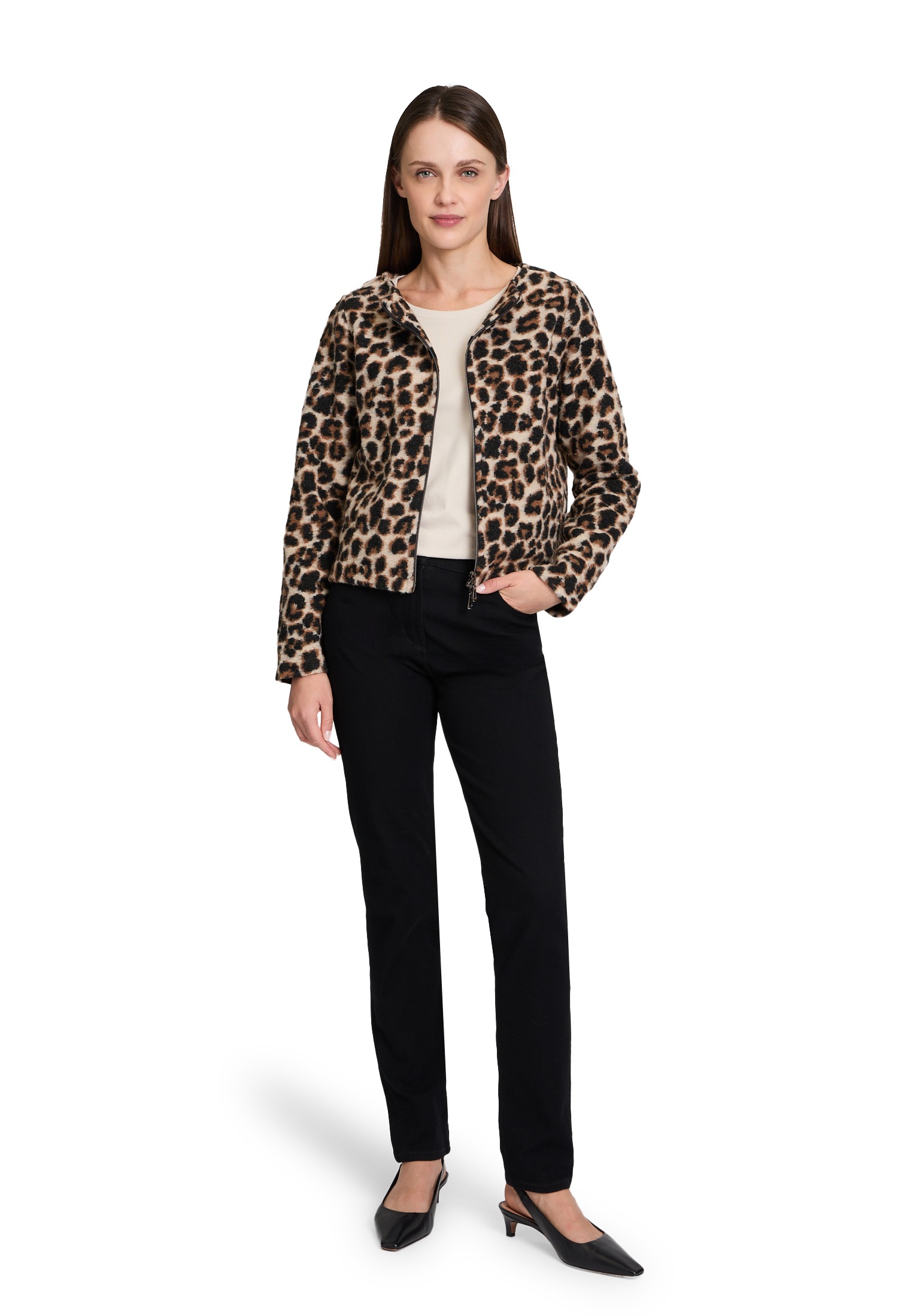 Betty Barclay Strickjacke »Betty Barclay Boiled Wool-Blazer mit Reißverschluss«, Jacquard