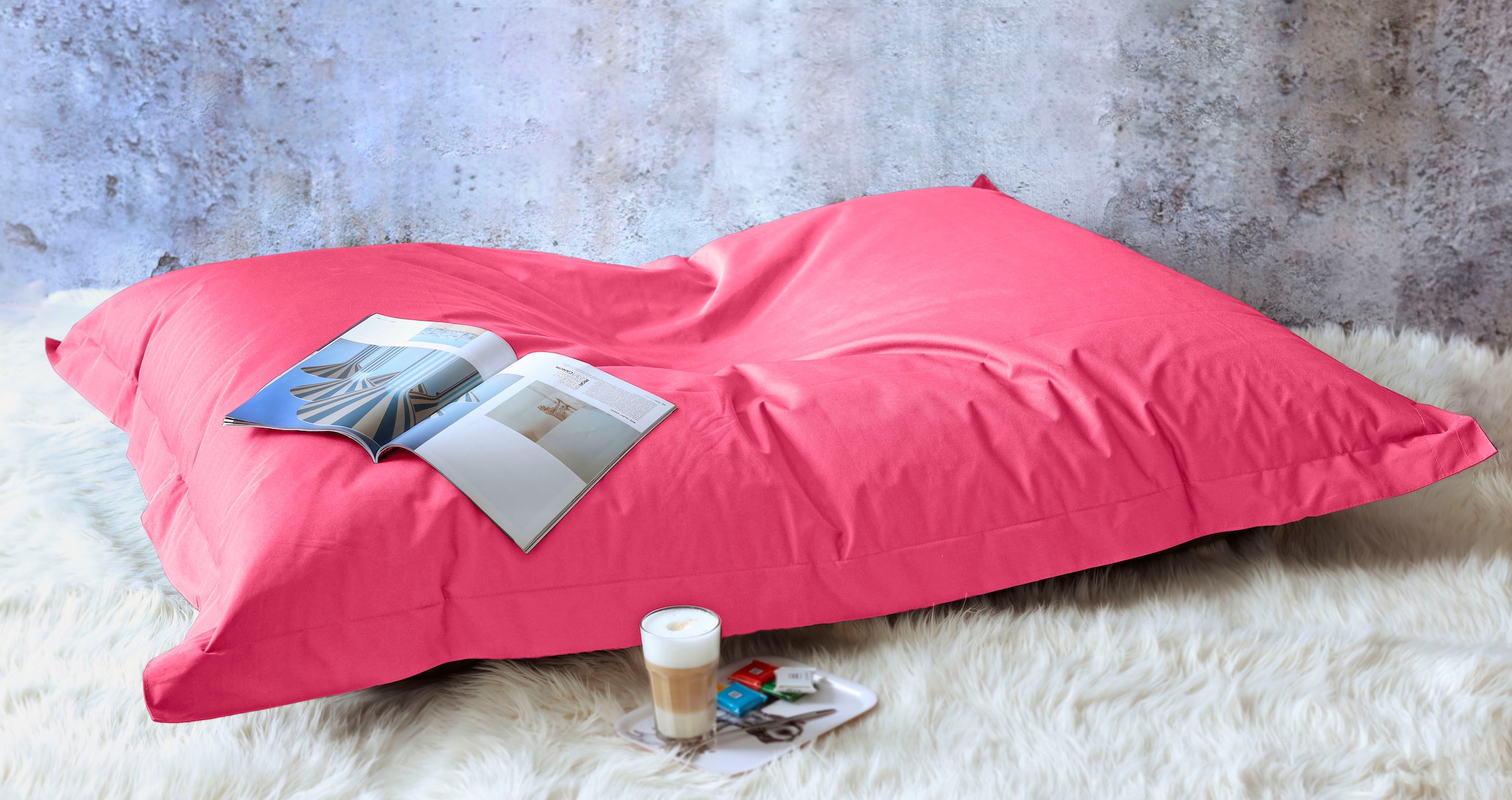 KiNZLER Sitzsack "Sylt" 1 Stk. tlg. Uni Farben, Bezug aus Baumwolle, ideal im Wohnzimmer & Kinderzimmer