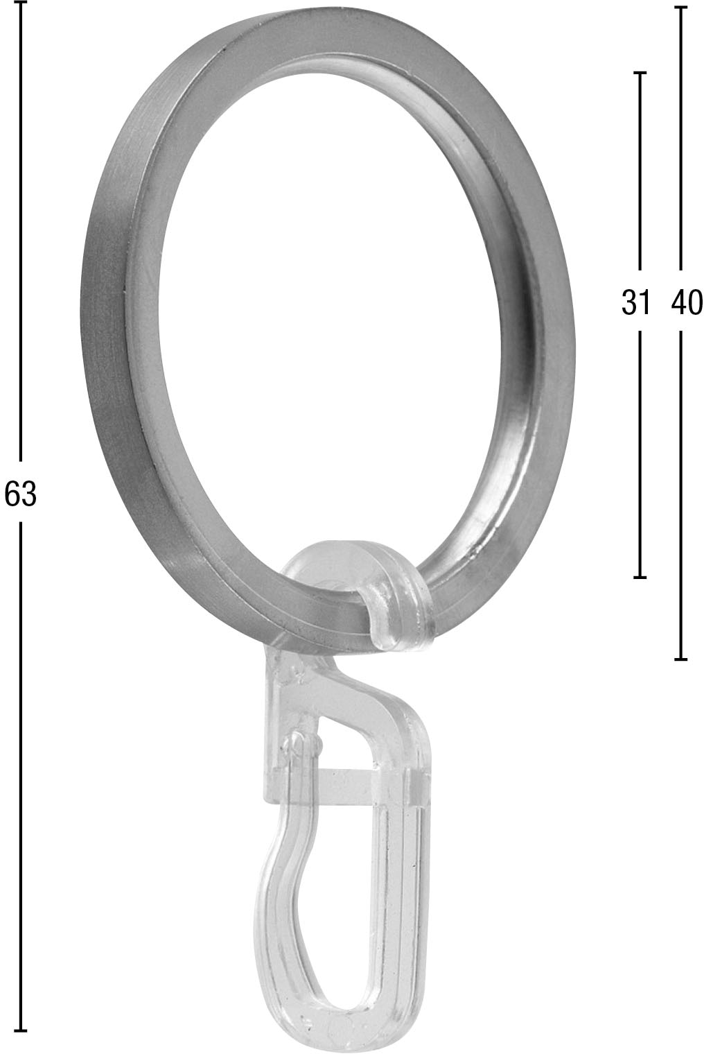 Durchmesser (20 | Haken«, St.), BAUR GARESA einfache »Flachring Gardinenring 20mm, für mit Montage bis